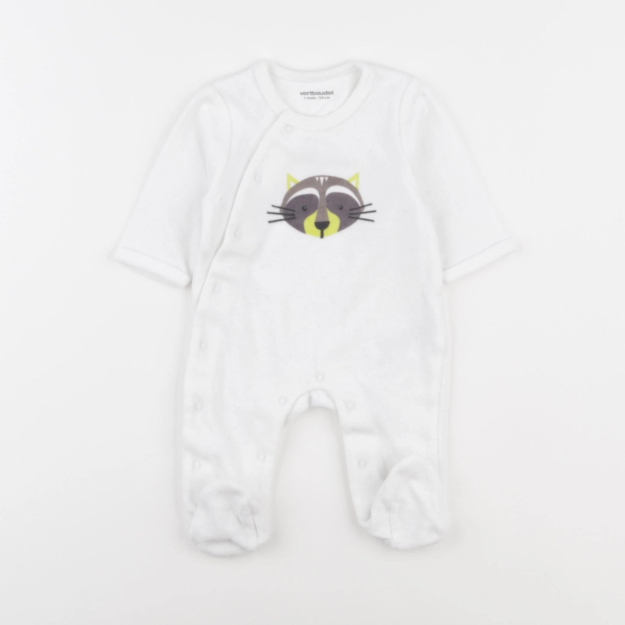 Vertbaudet - pyjama velours blanc - 1 mois