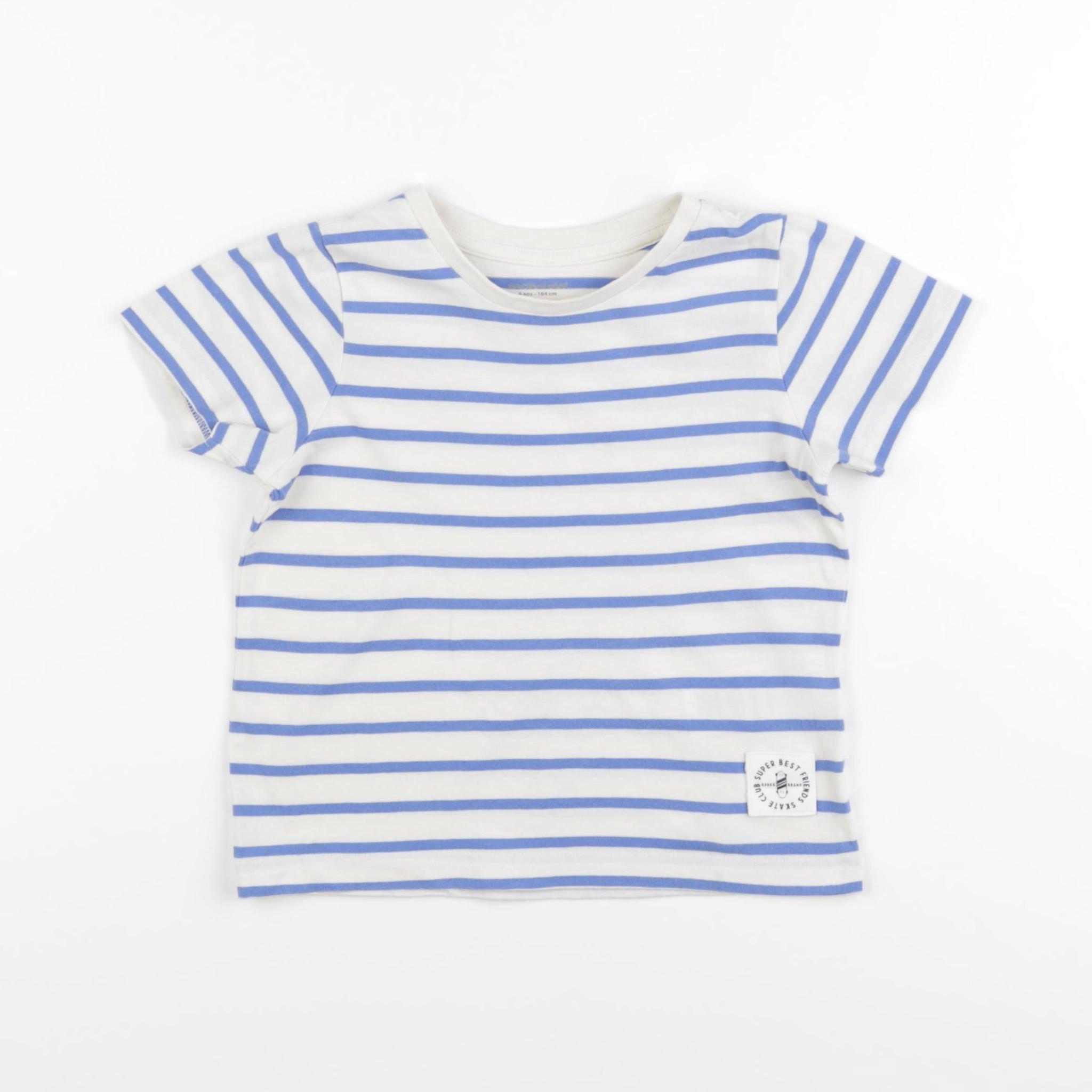 Vertbaudet - tee-shirt beige, bleu - 4 ans