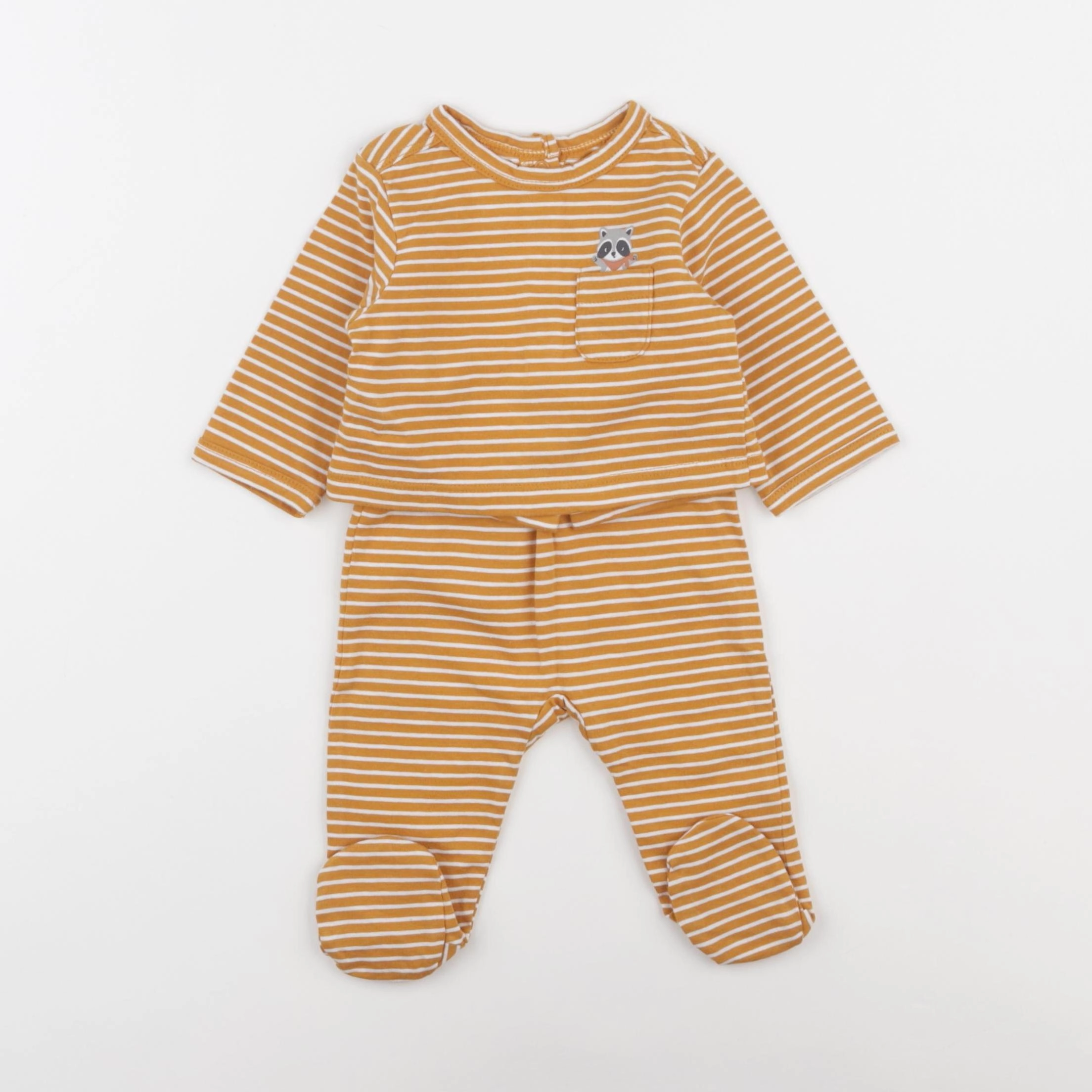 Vertbaudet - pyjama coton marron - 0 mois