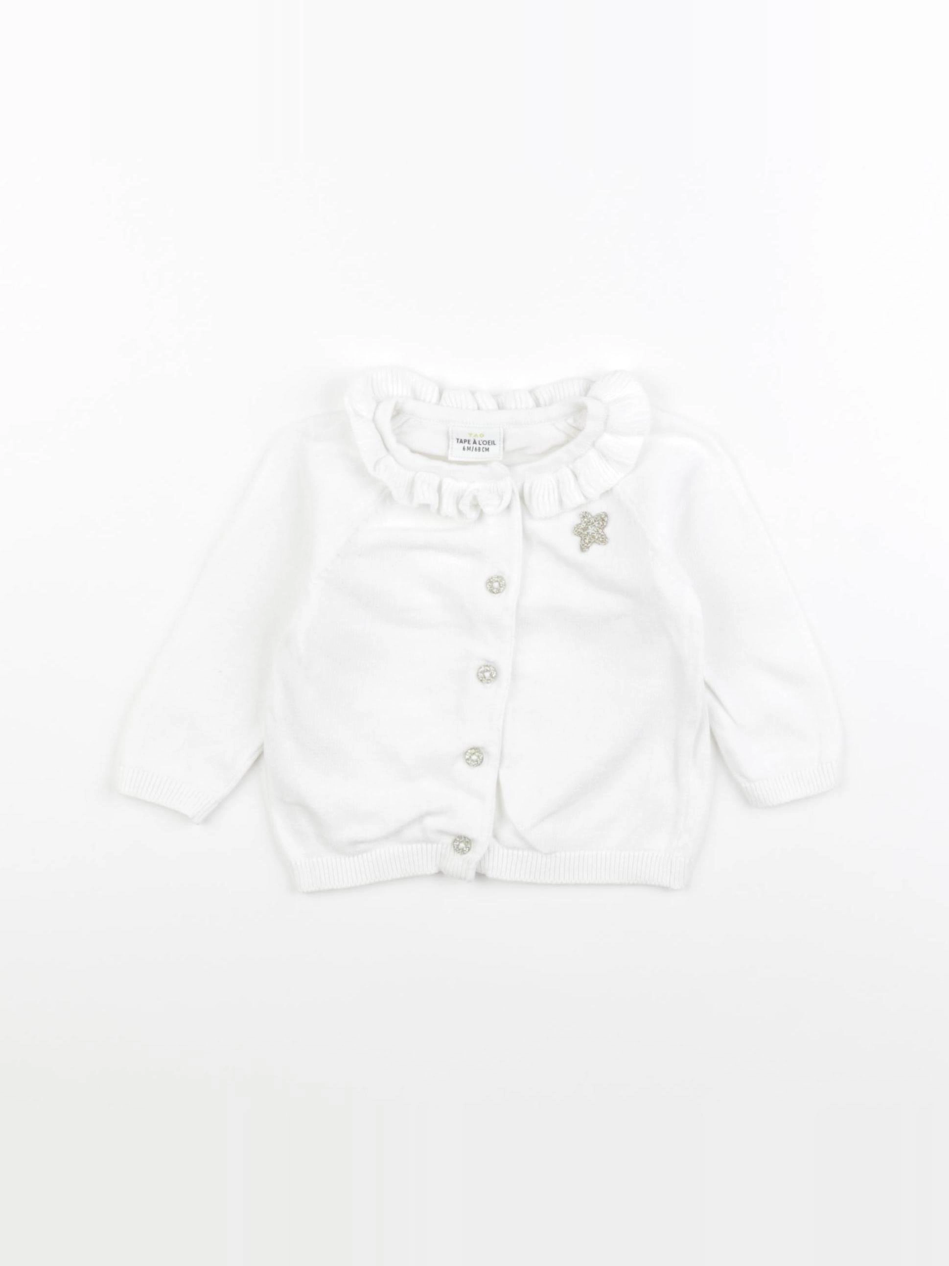 Tape à l'oeil - gilet blanc - 6 mois