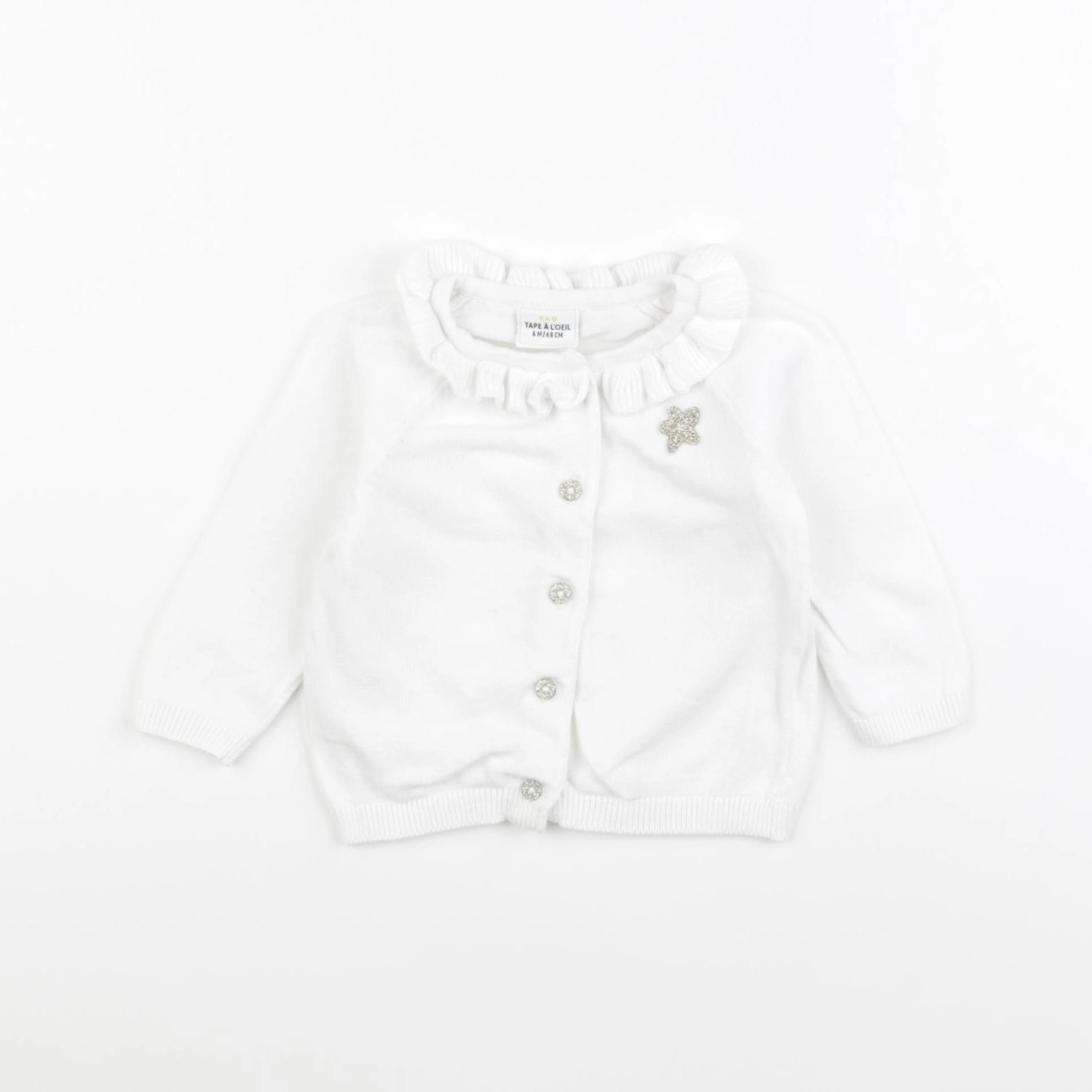 Tape à l'oeil - gilet blanc - 6 mois