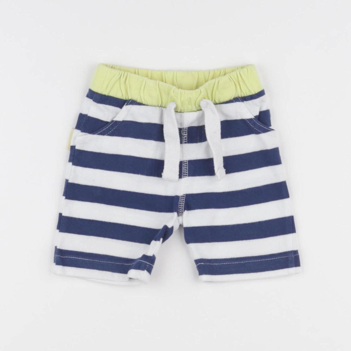 Vertbaudet - short bleu, blanc - 9 mois