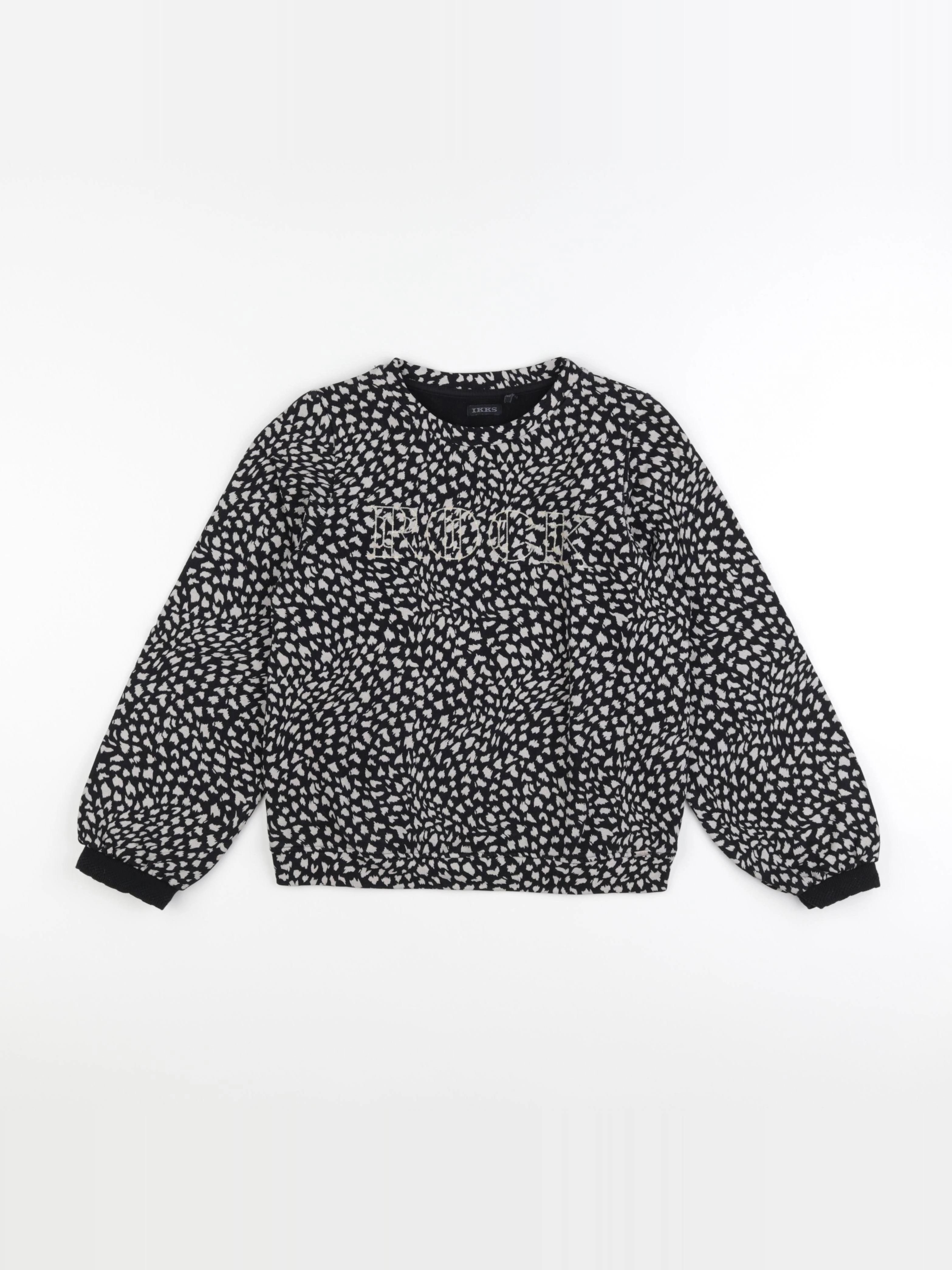IKKS - sweat beige, noir - 10 ans