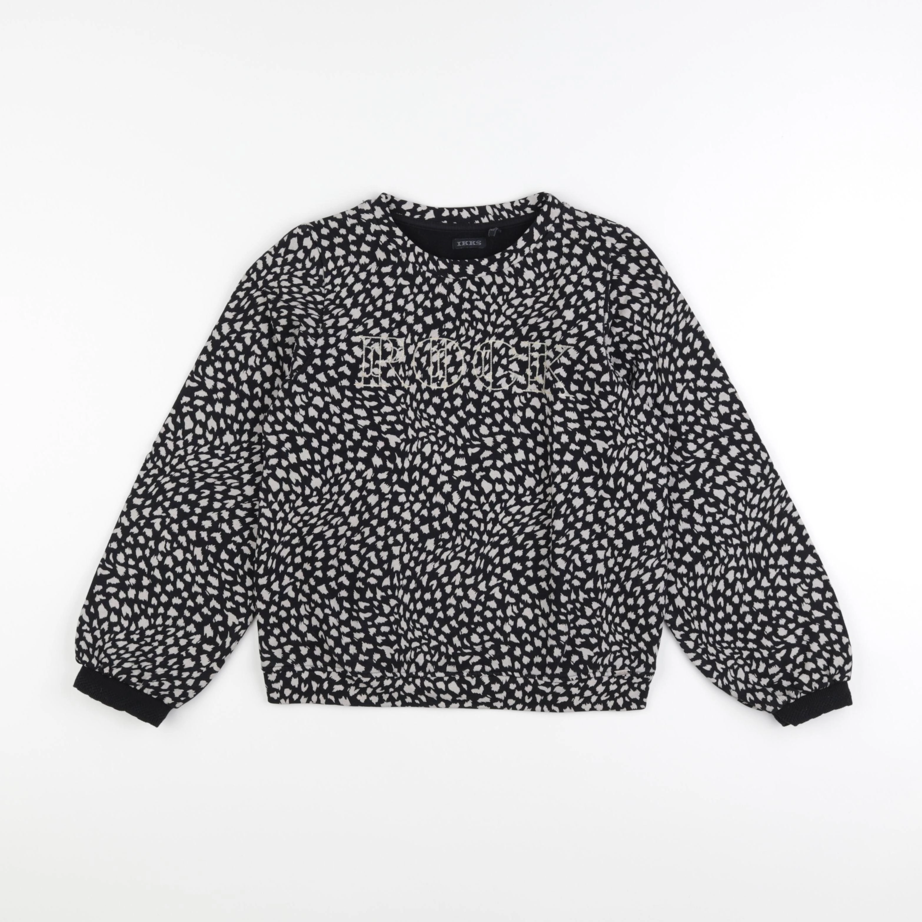 IKKS - sweat beige, noir - 10 ans