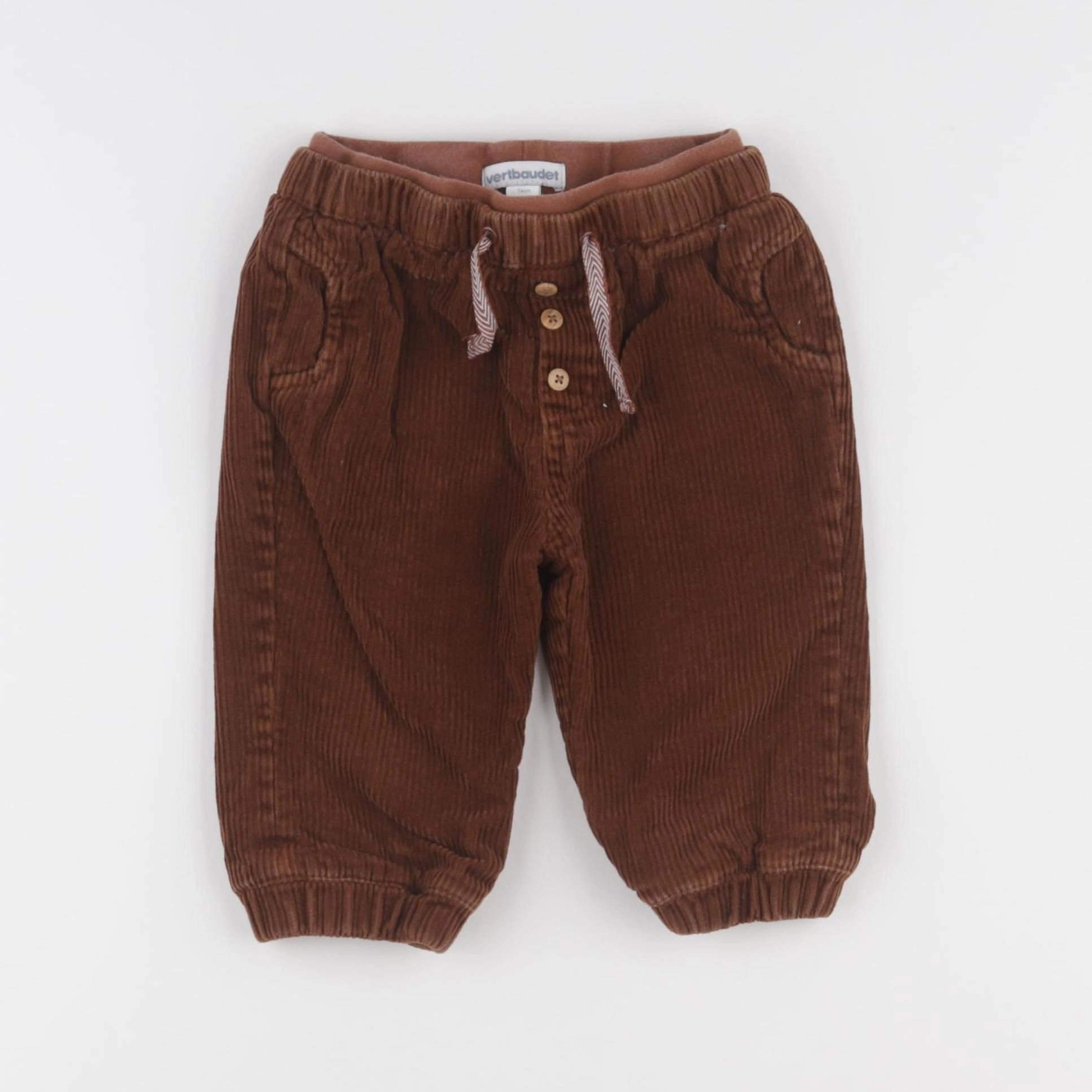 Vertbaudet - pantalon marron - 12 mois