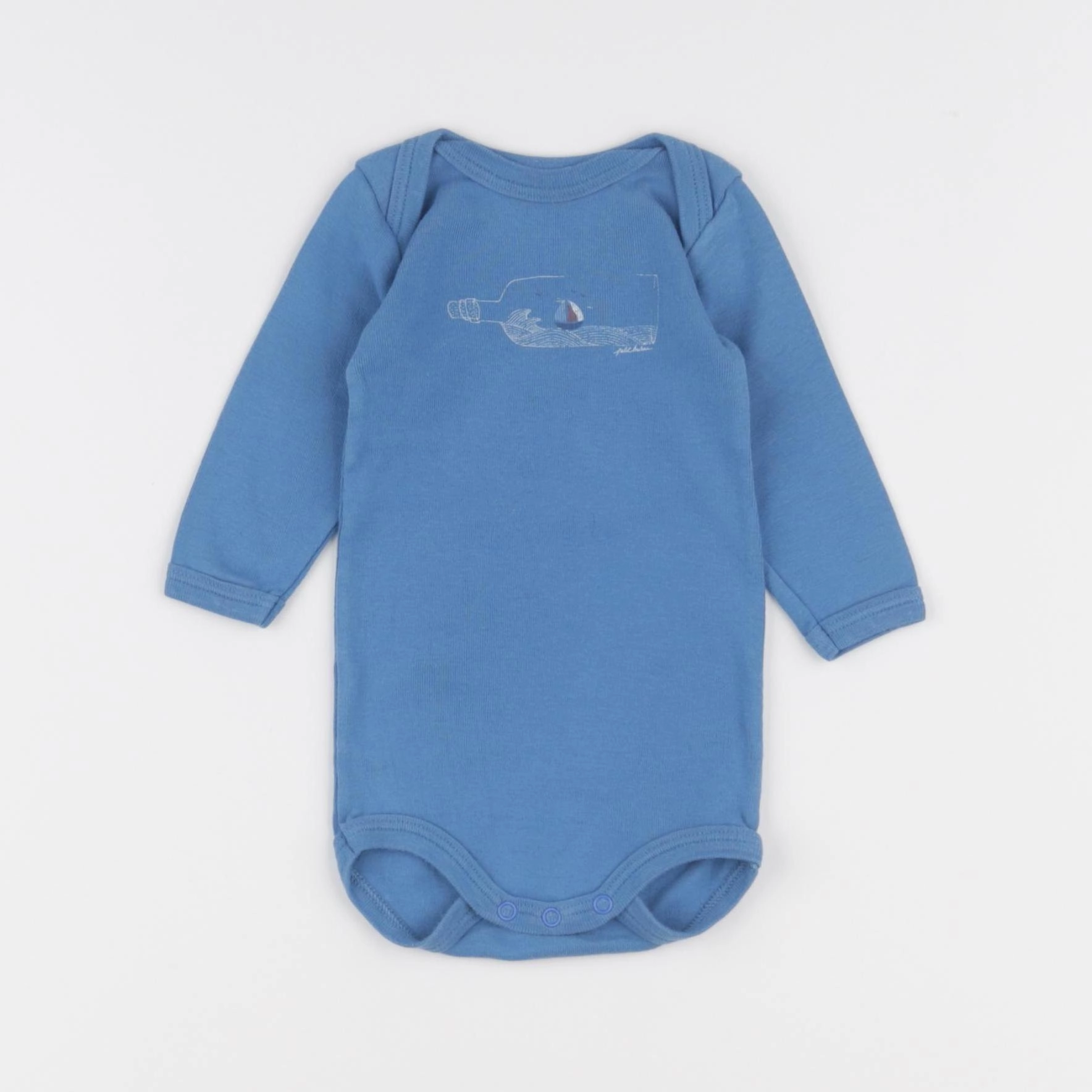 Petit Bateau - body bleu - 3 mois