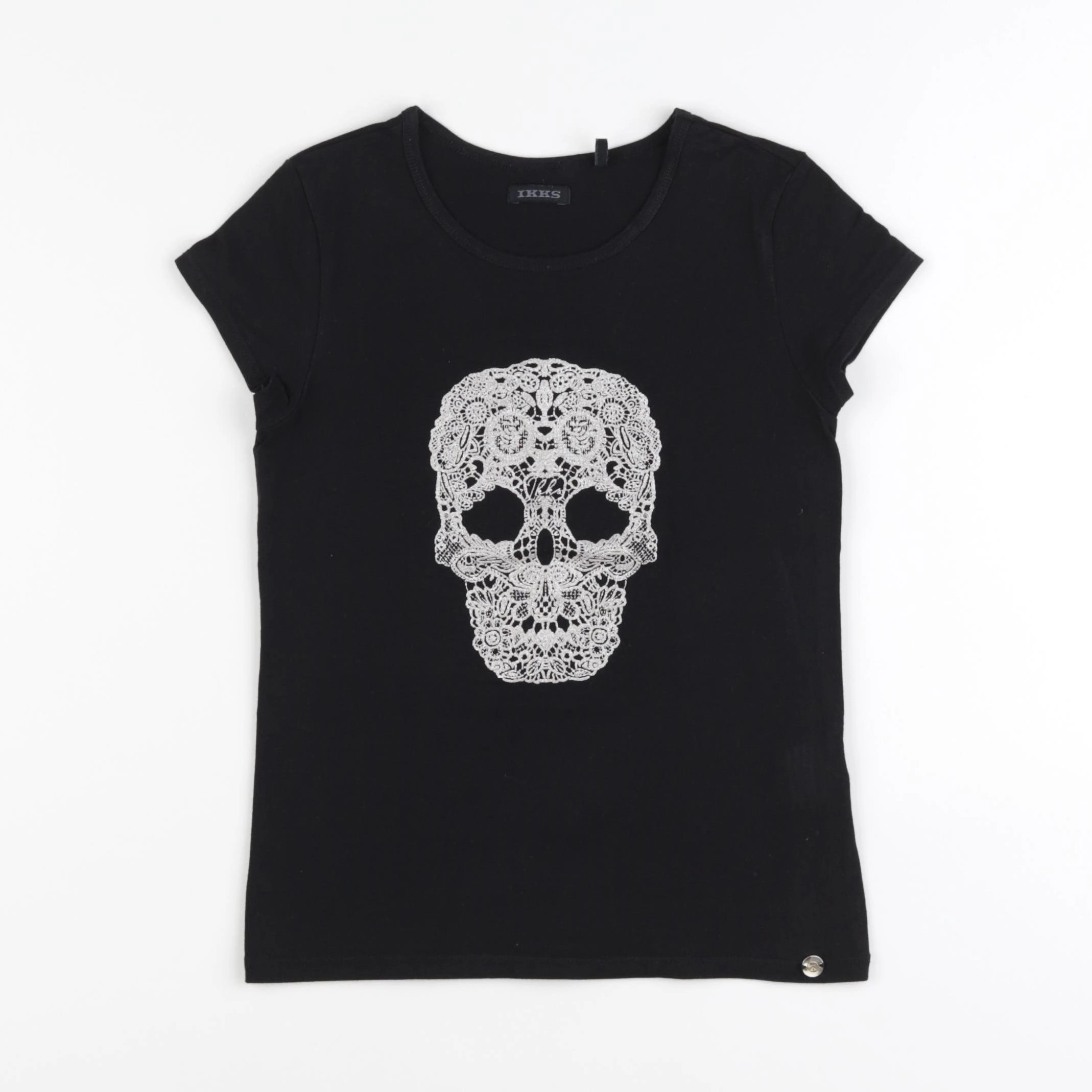 IKKS - tee-shirt argent, noir - 8 ans