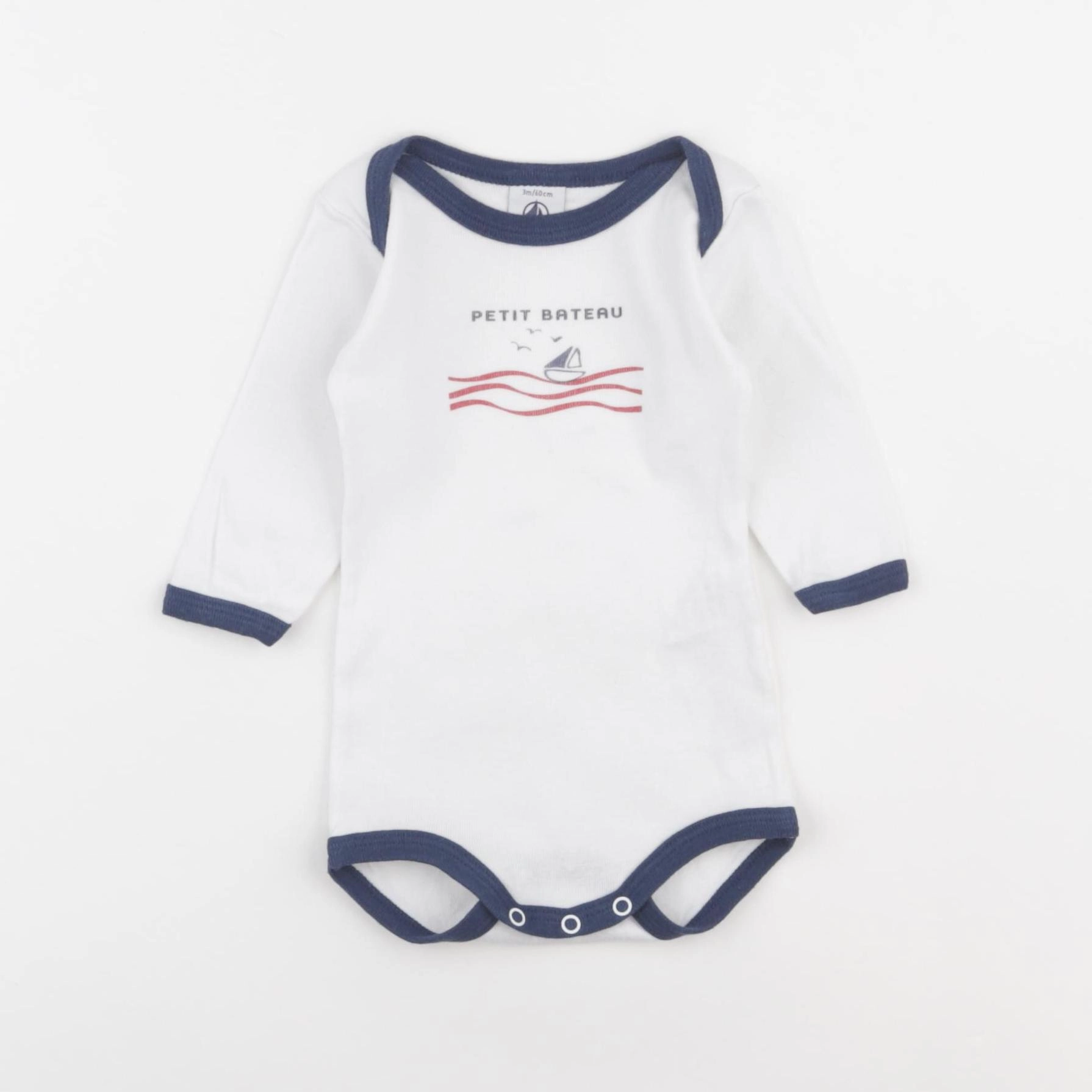 Petit Bateau - body blanc - 3 mois