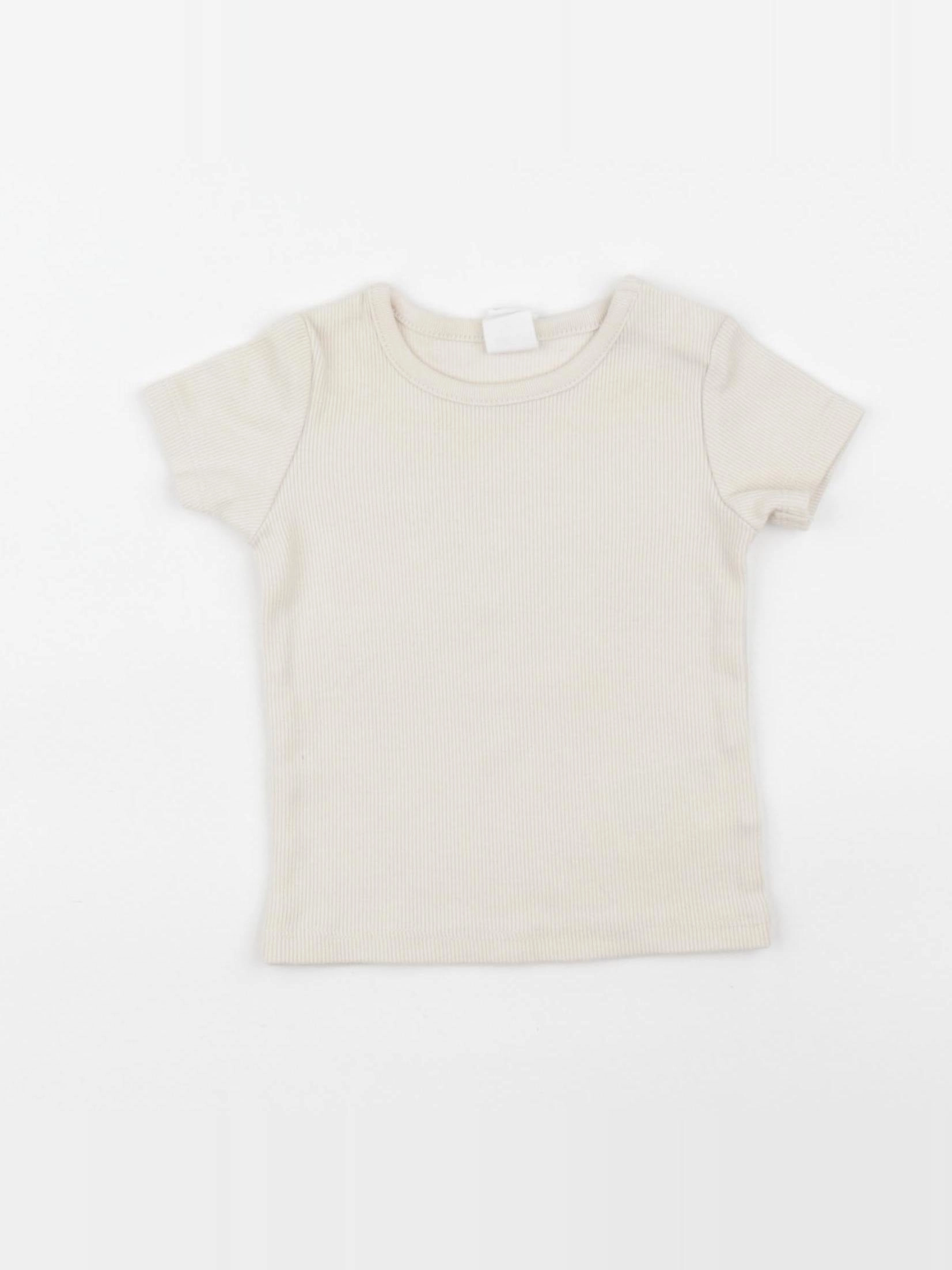H&M - tee-shirt beige - 3/6 mois