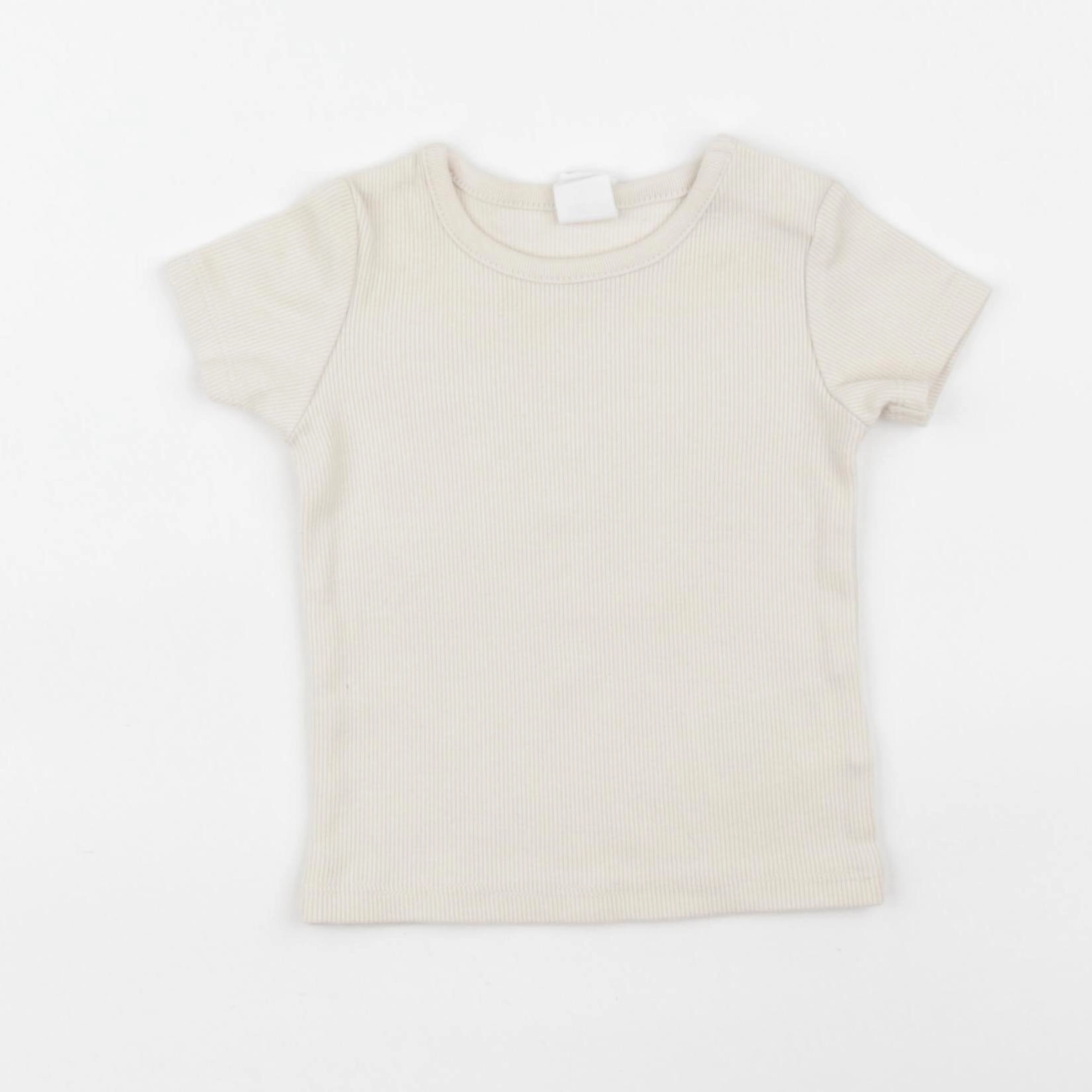 H&M - tee-shirt beige - 3/6 mois