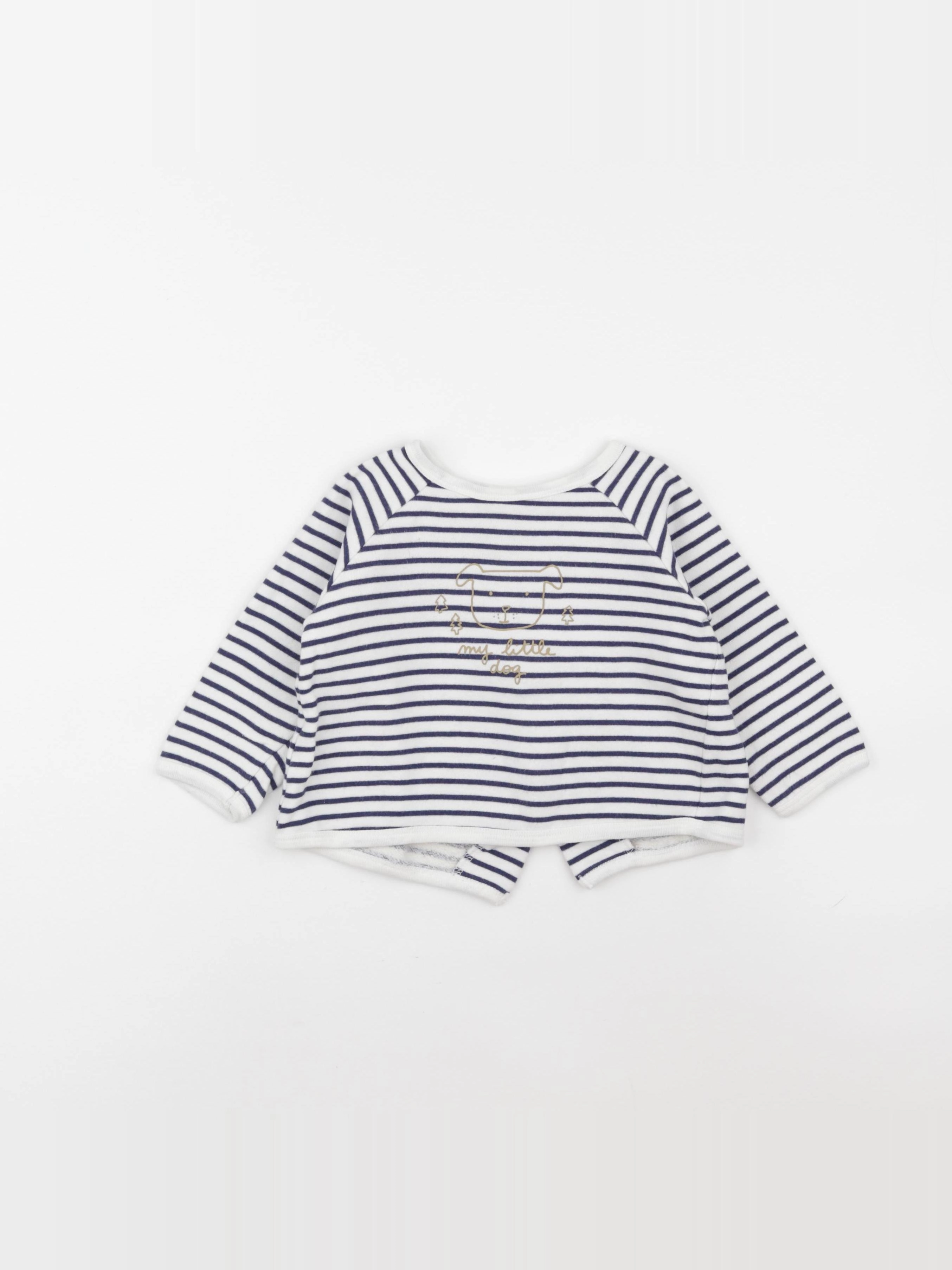 Boutchou - sweat blanc, bleu - 18 mois