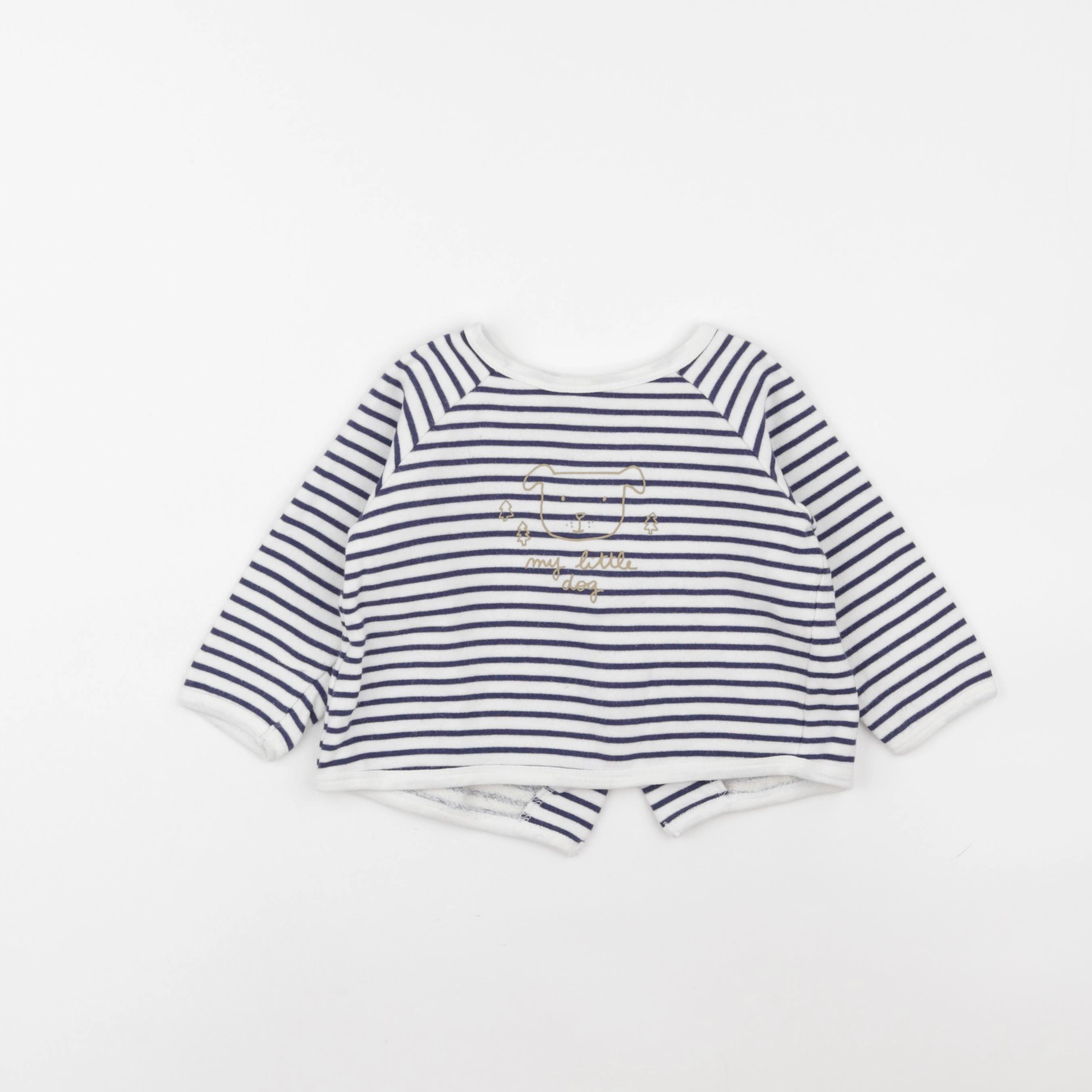 Boutchou - sweat blanc, bleu - 18 mois