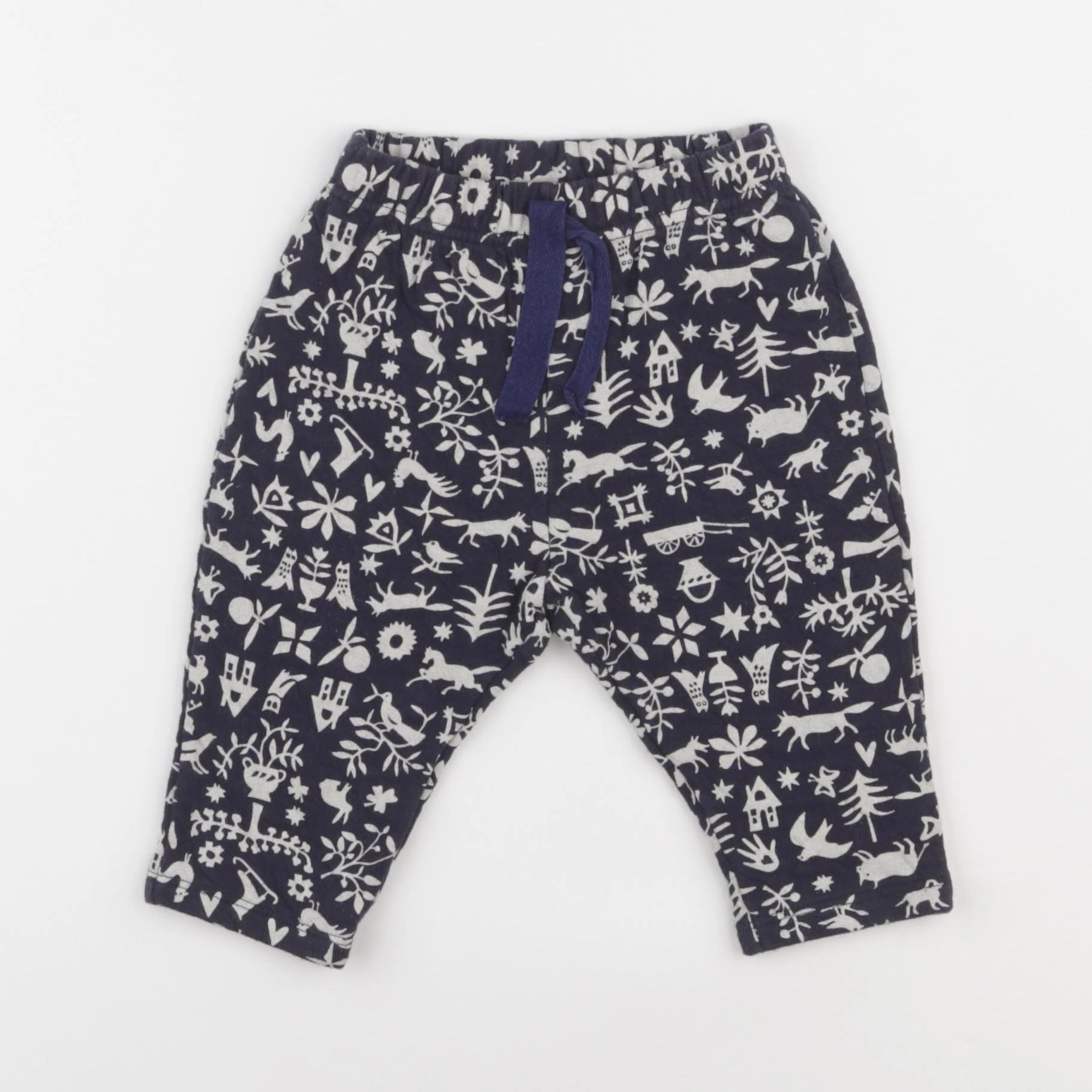 Petit Bateau - pantalon bleu - 12 mois