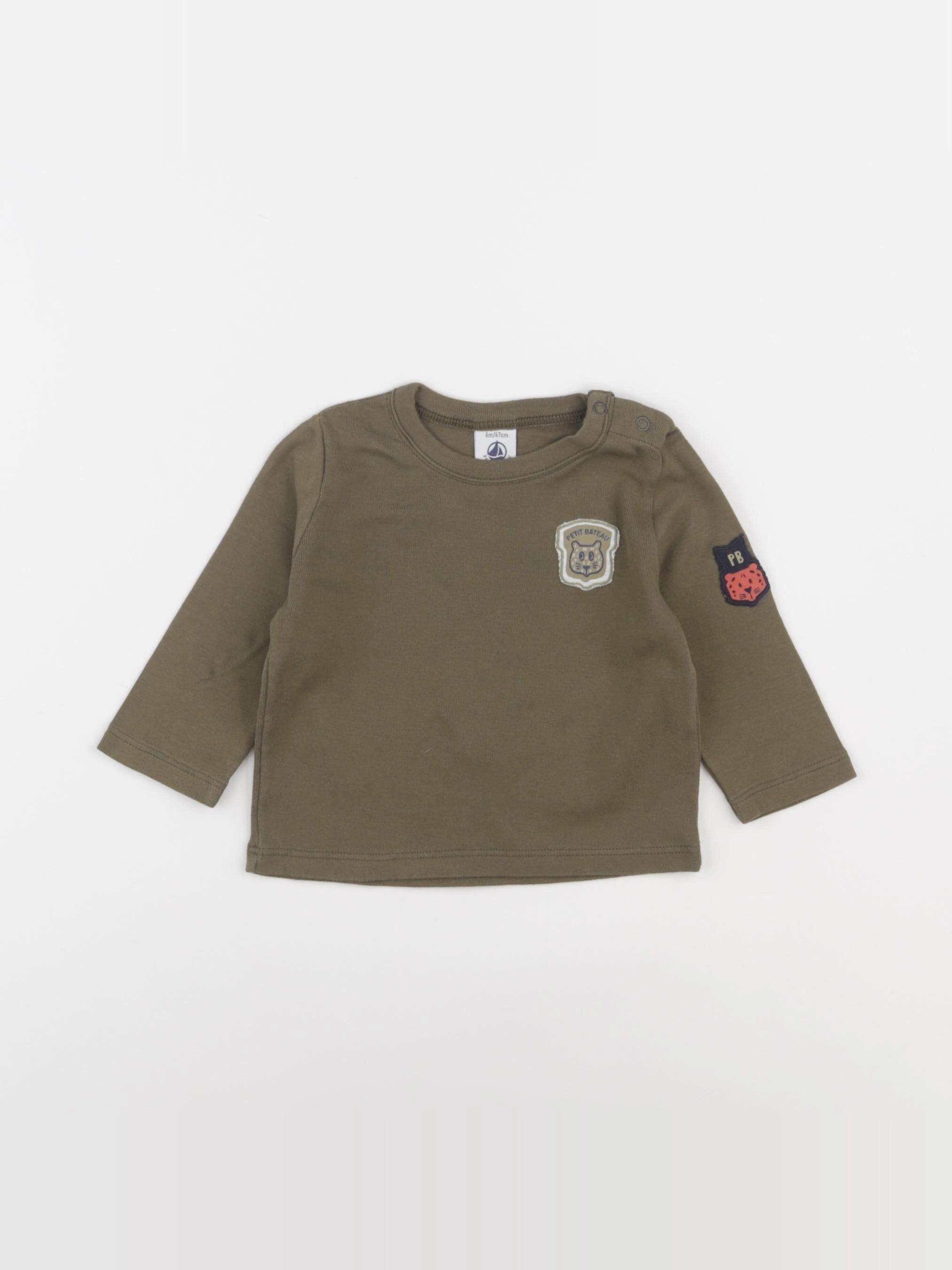 Petit Bateau - tee-shirt vert - 6 mois
