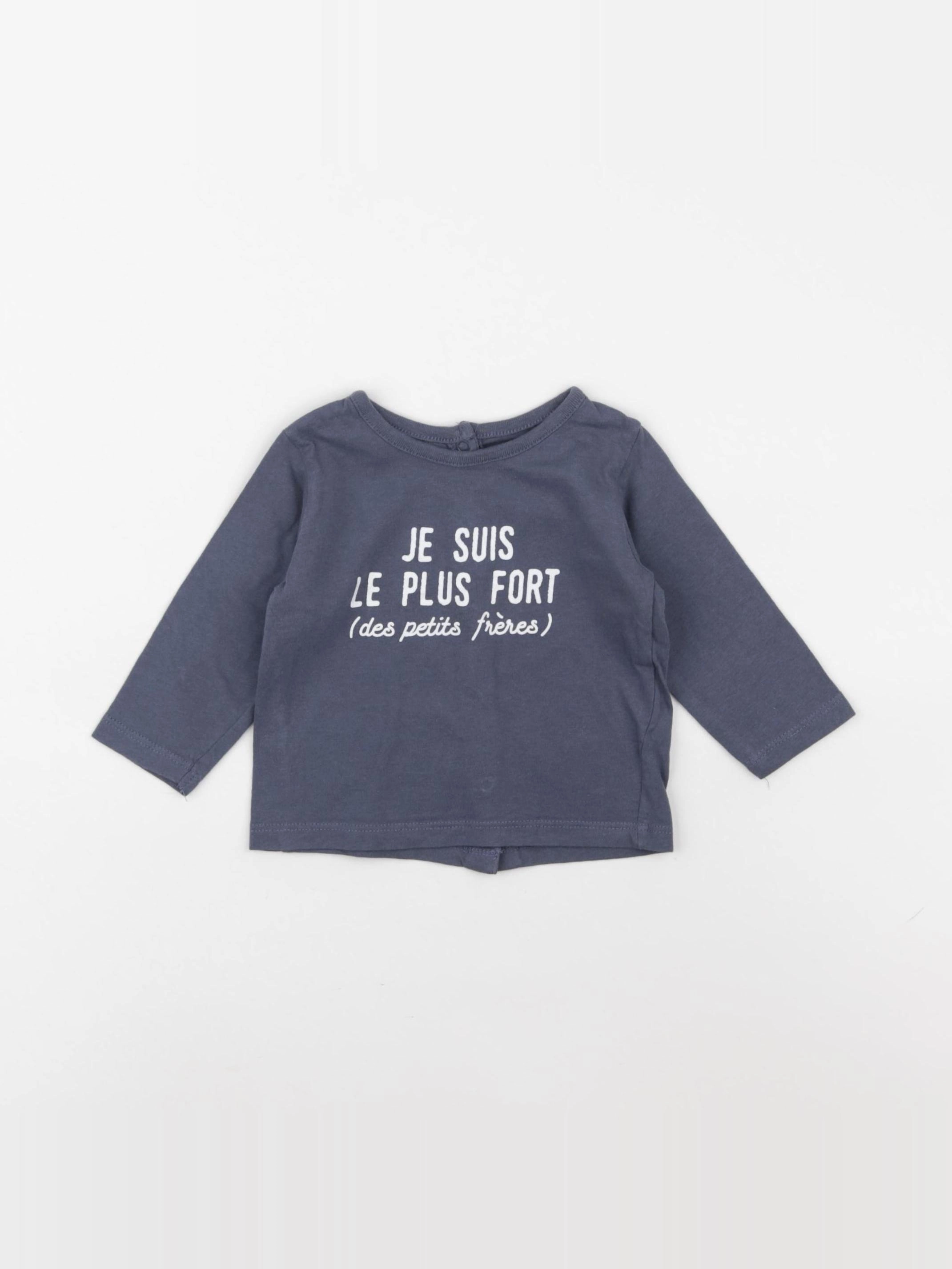 Vertbaudet - tee-shirt bleu - 3 mois