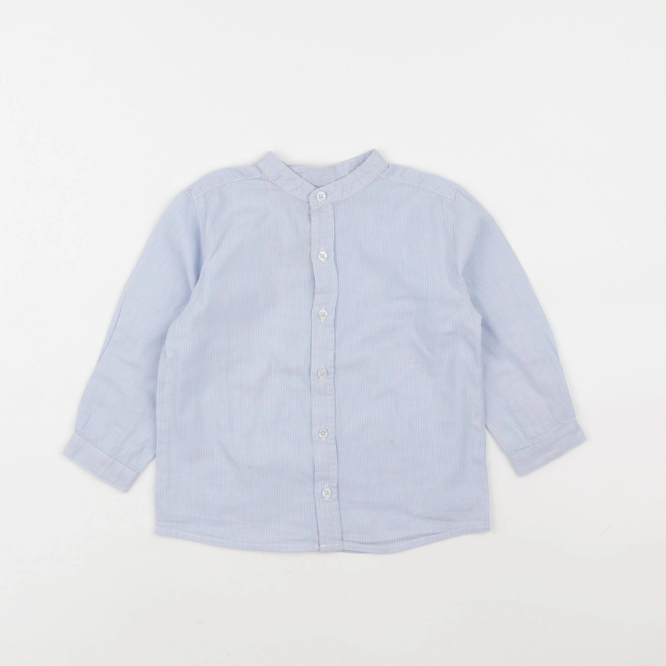 Boutchou - chemise blanc, bleu - 24 mois