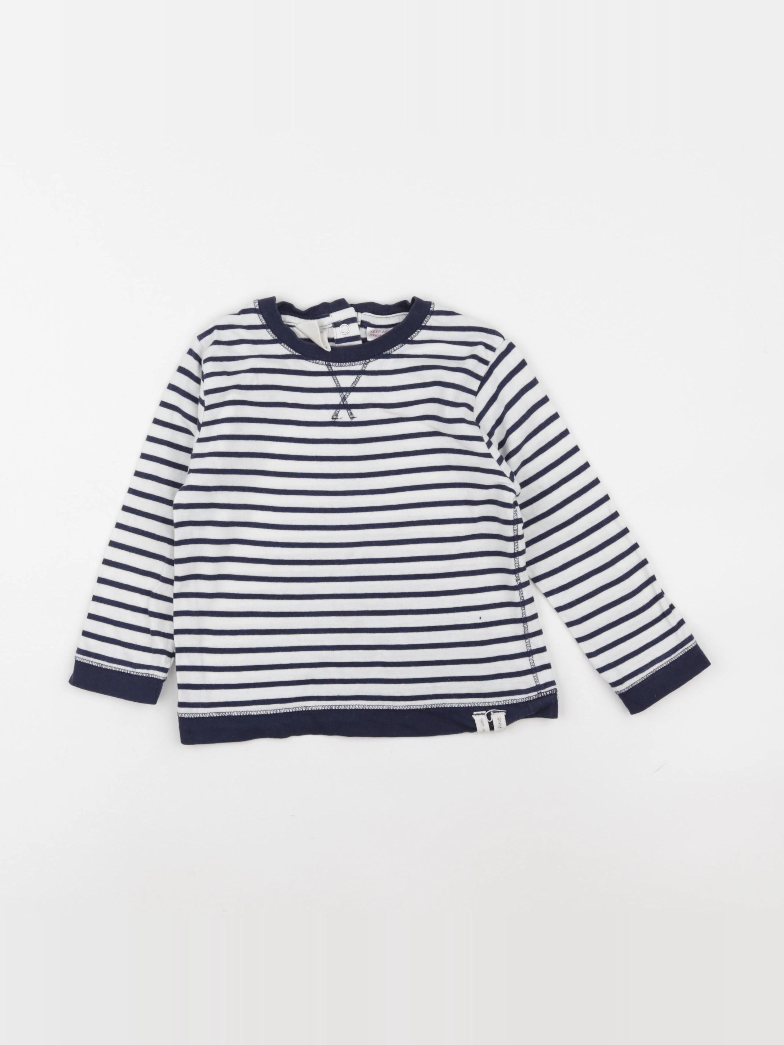 Zara - tee-shirt blanc, bleu - 18/24 mois