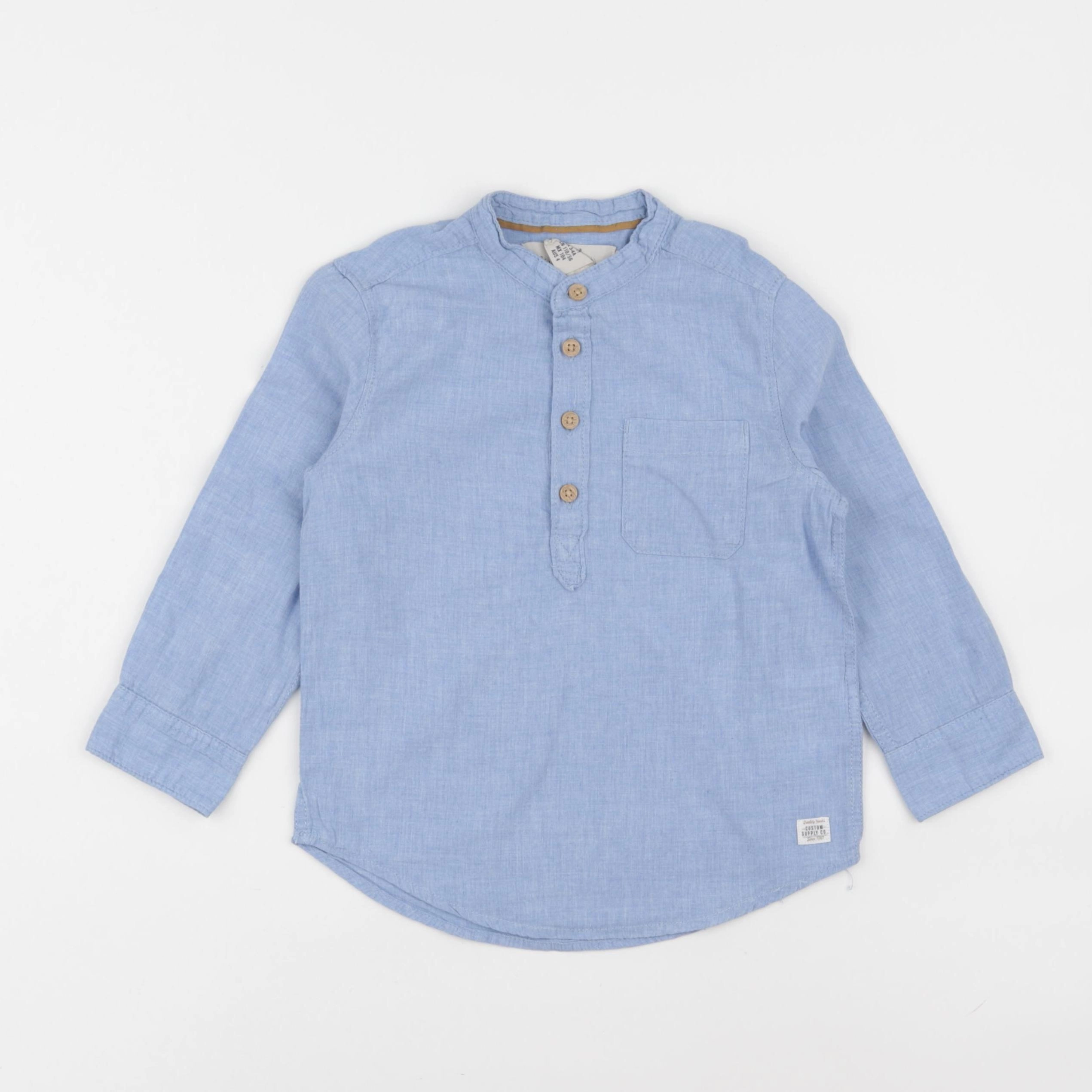 H&M - chemise bleu - 3/4 ans
