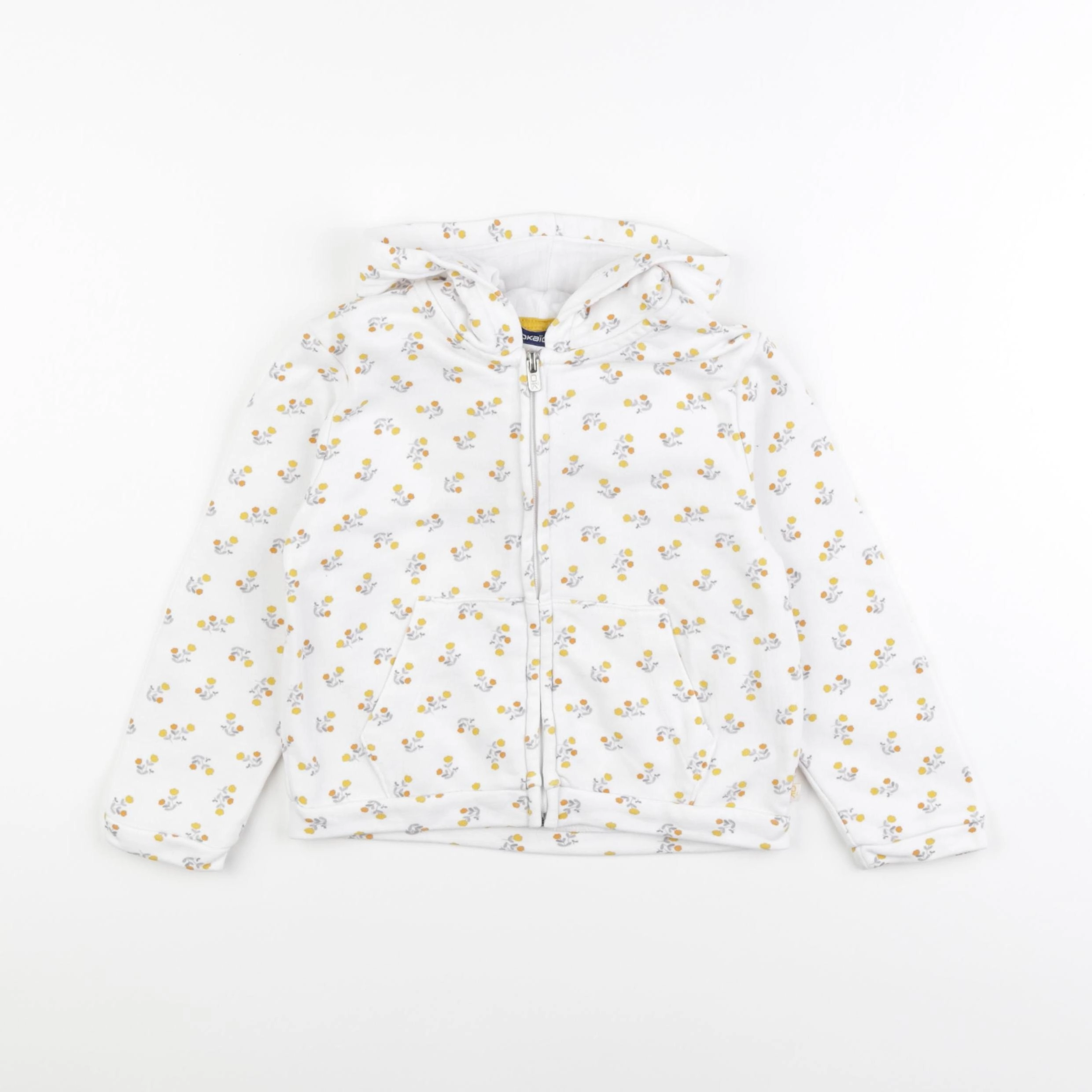 Okaidi - sweat blanc, jaune - 3 ans