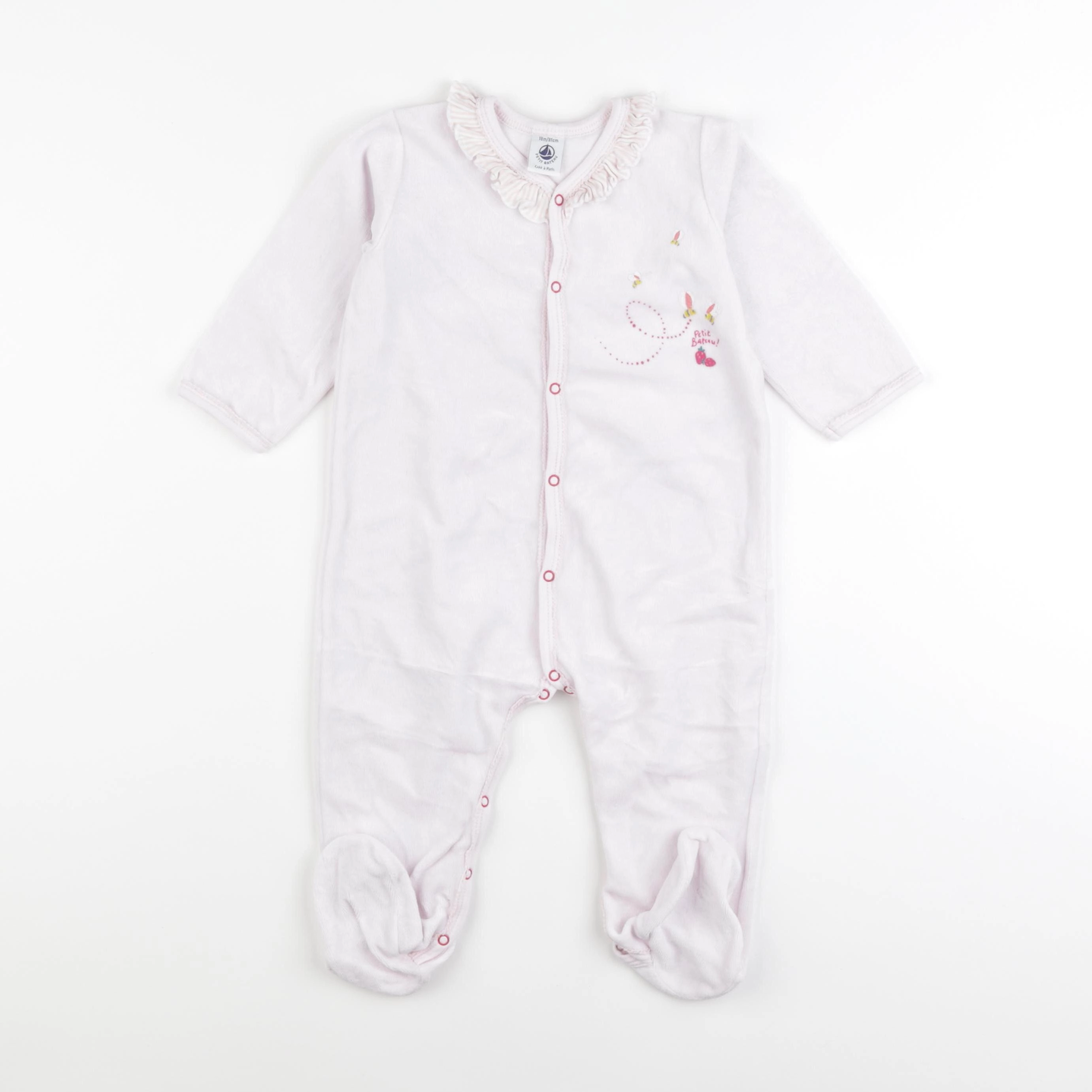 Petit Bateau - pyjama velours rose - 18 mois