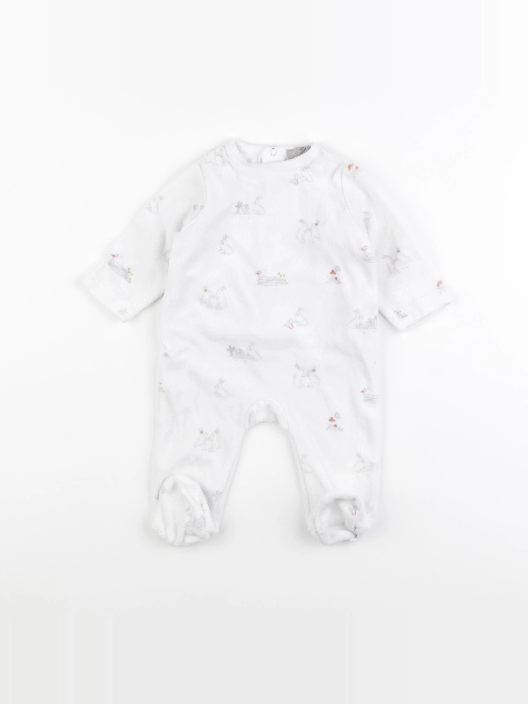 Boutchou - pyjama velours blanc - 3 mois