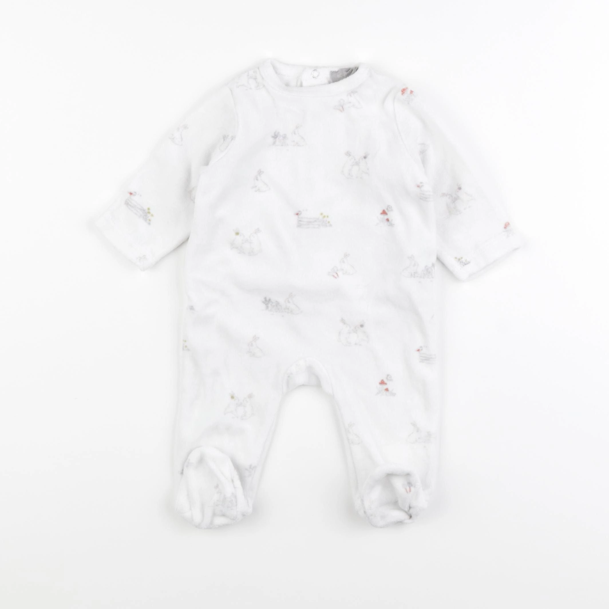Boutchou - pyjama velours blanc - 3 mois