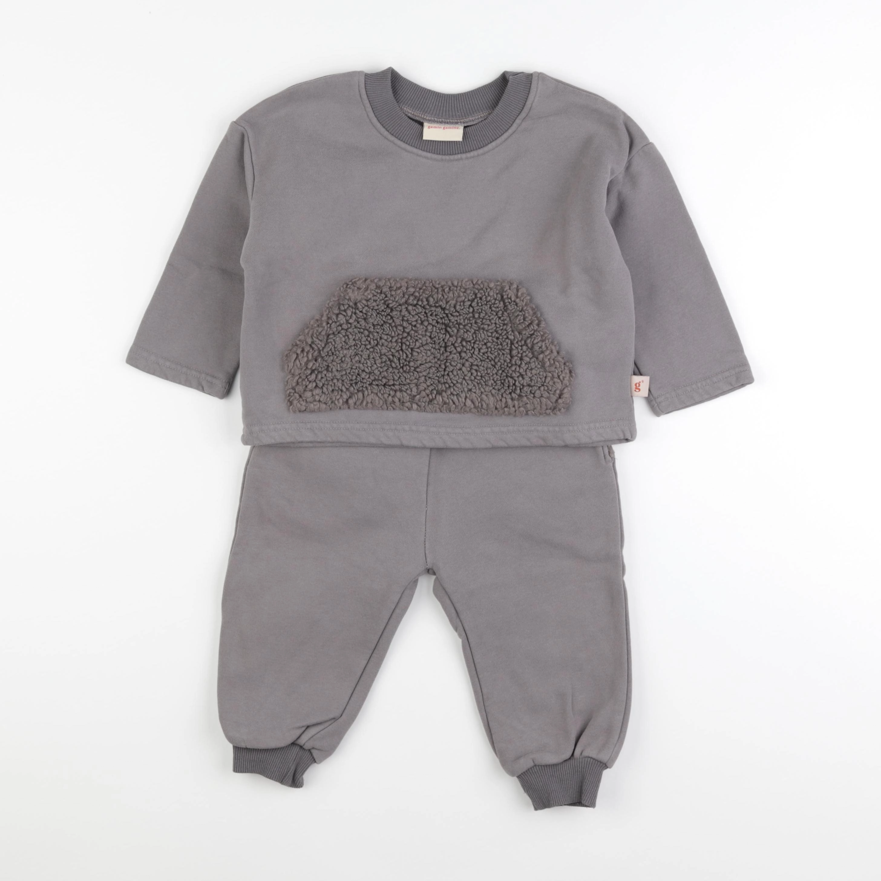 Gamin gamine - ensemble gris - 18/24 mois