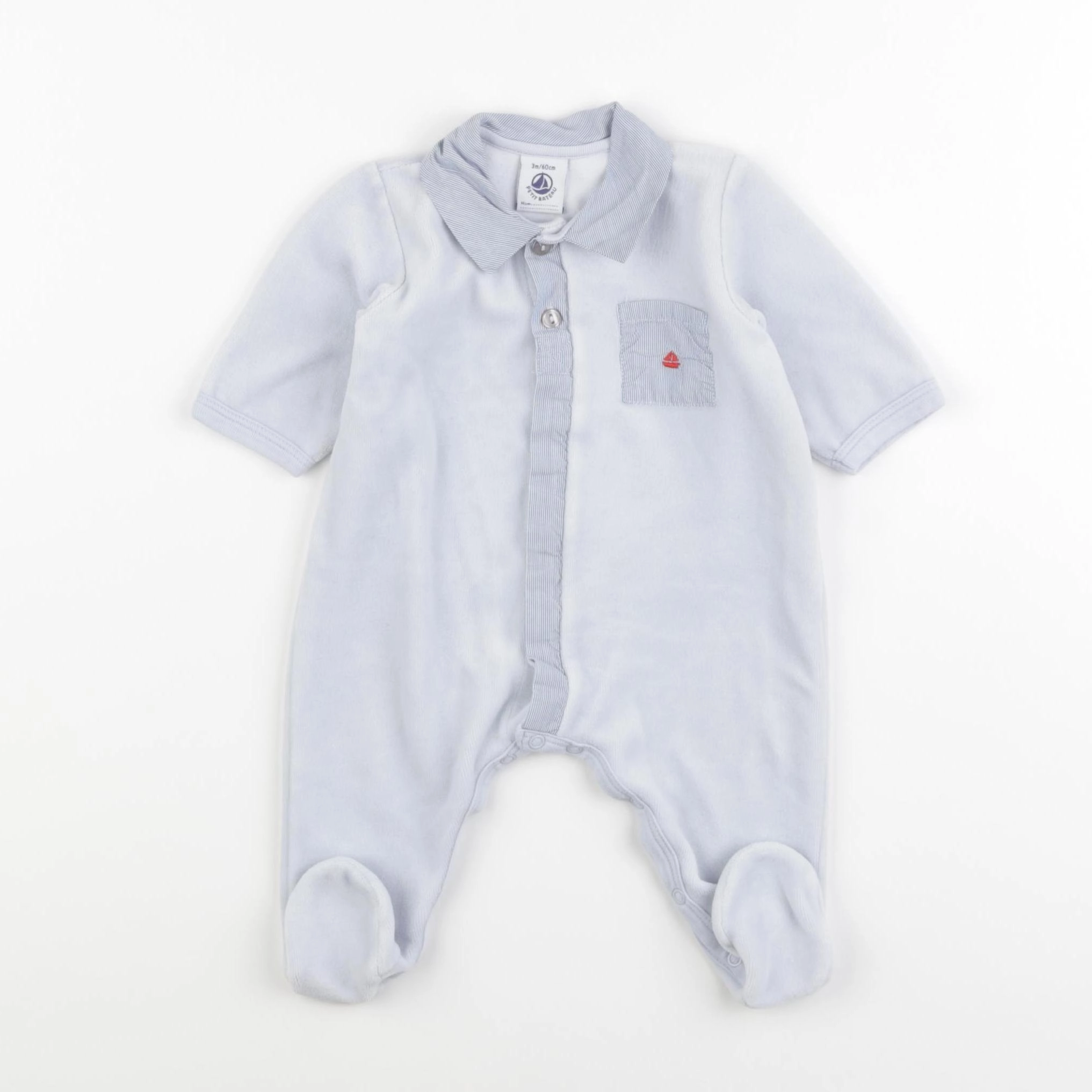 Jacadi - pyjama velours bleu - 3 mois