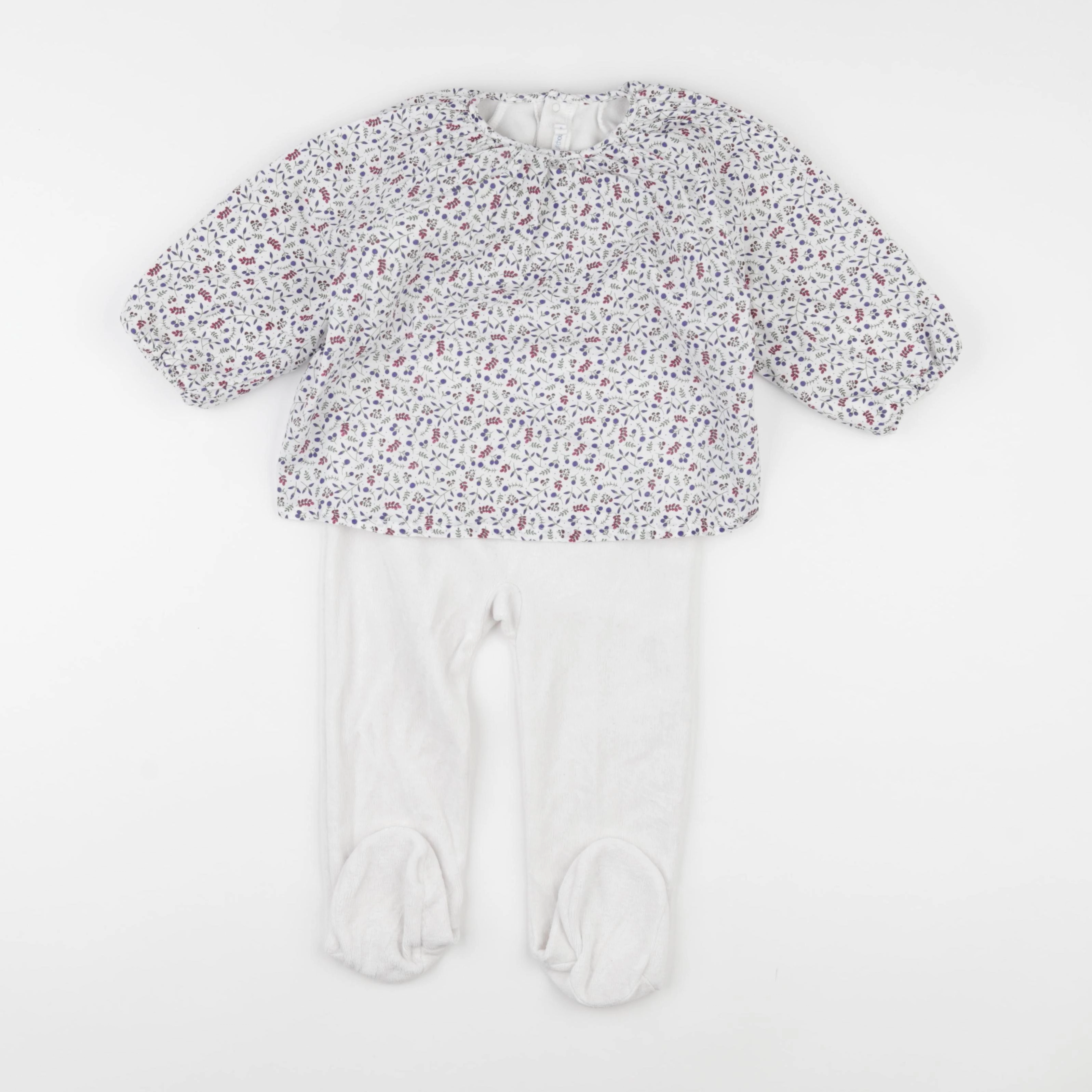 Boutchou - pyjama velours blanc - 18 mois