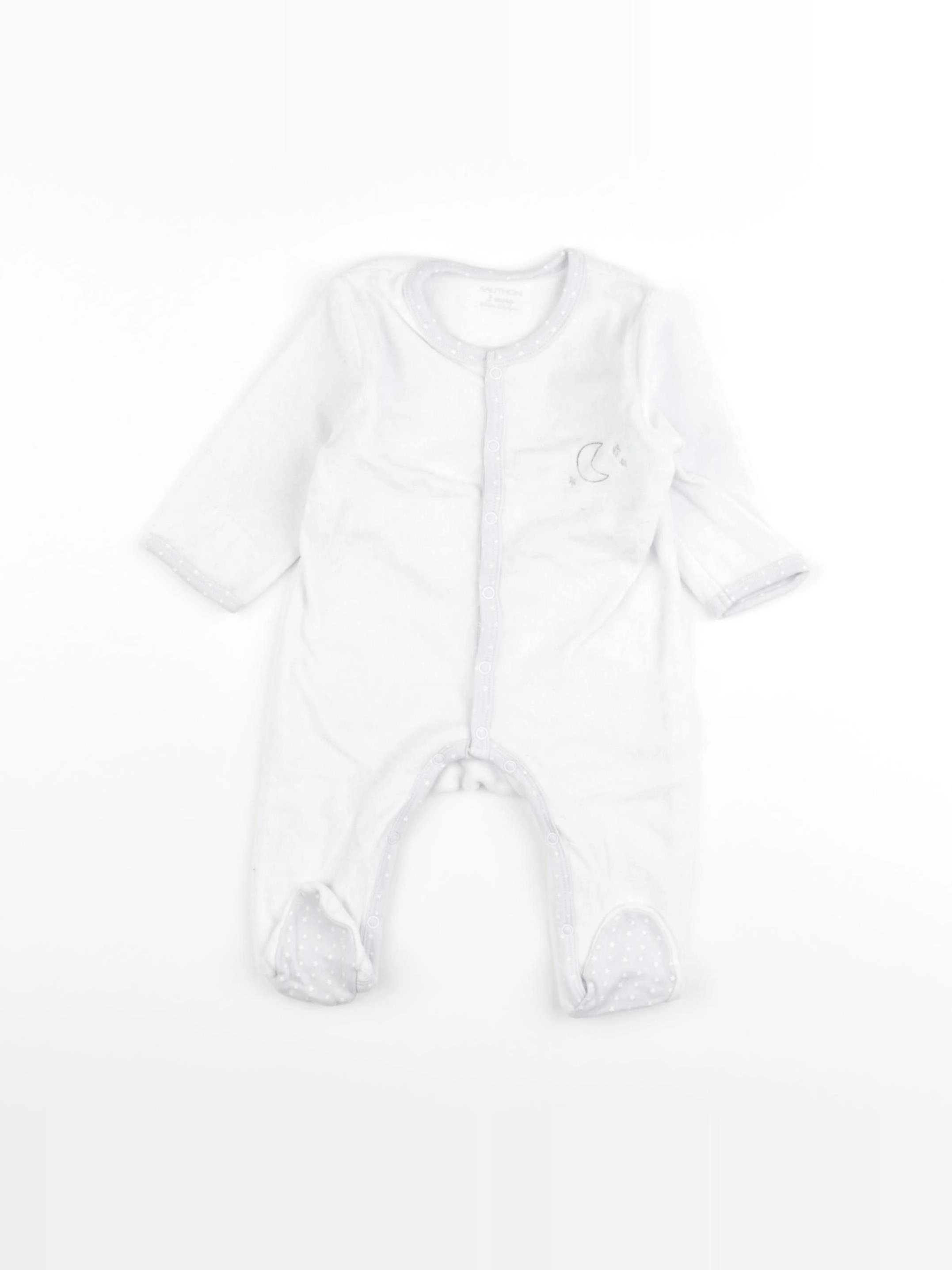Sauthon - pyjama velours blanc - 3 mois