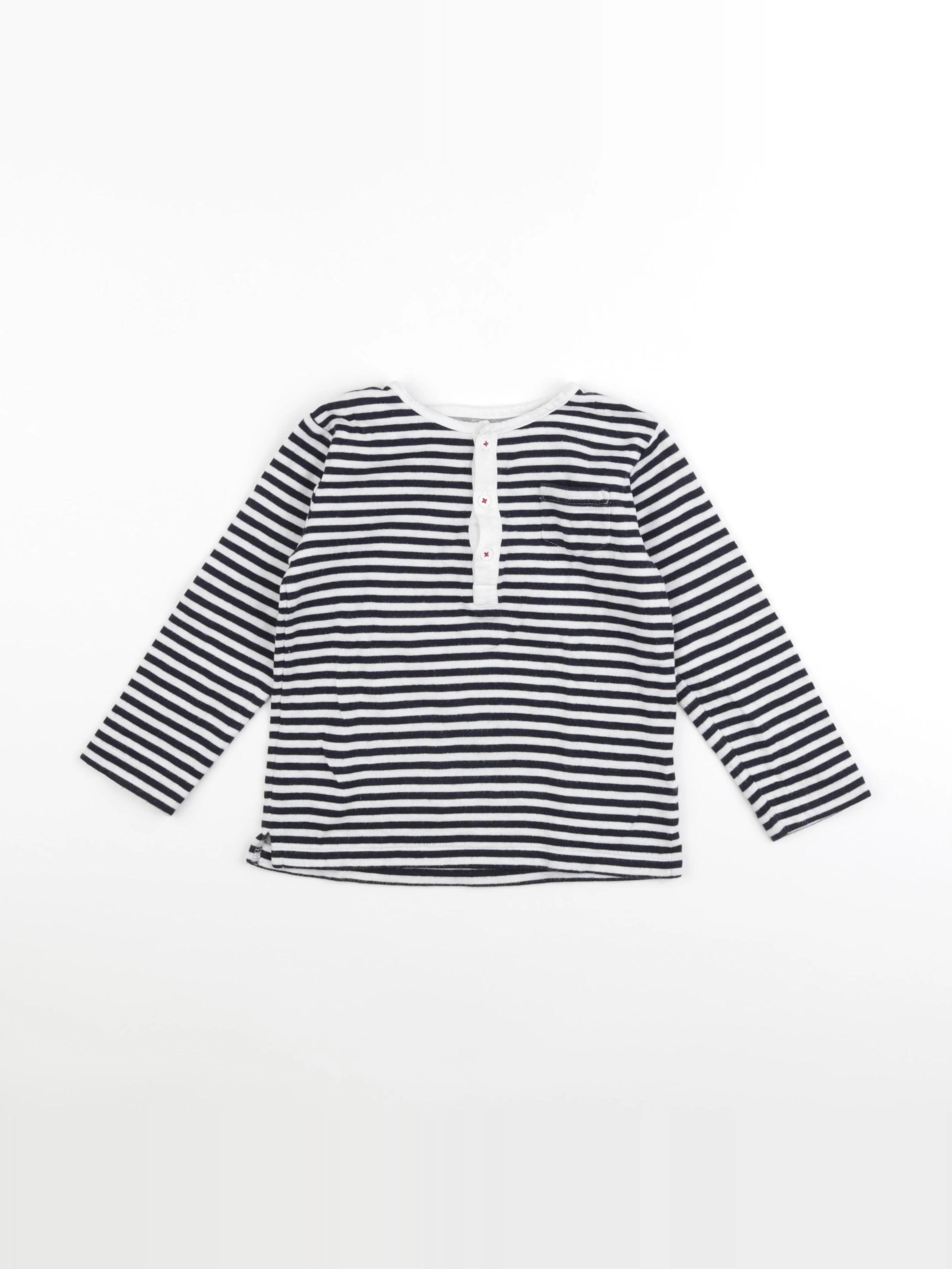Boutchou - tee-shirt bleu, blanc - 36 mois