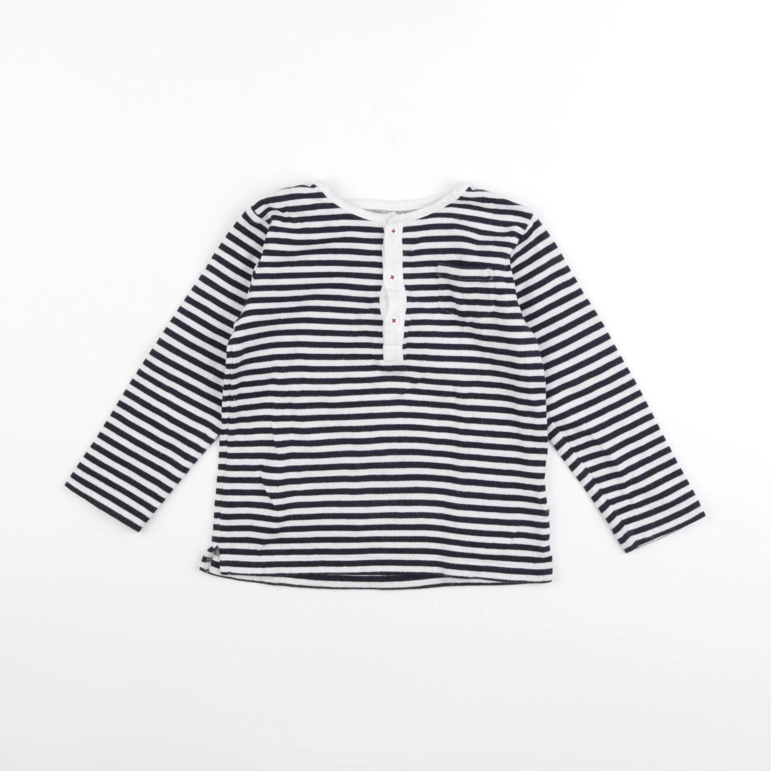 Boutchou - tee-shirt bleu, blanc - 36 mois