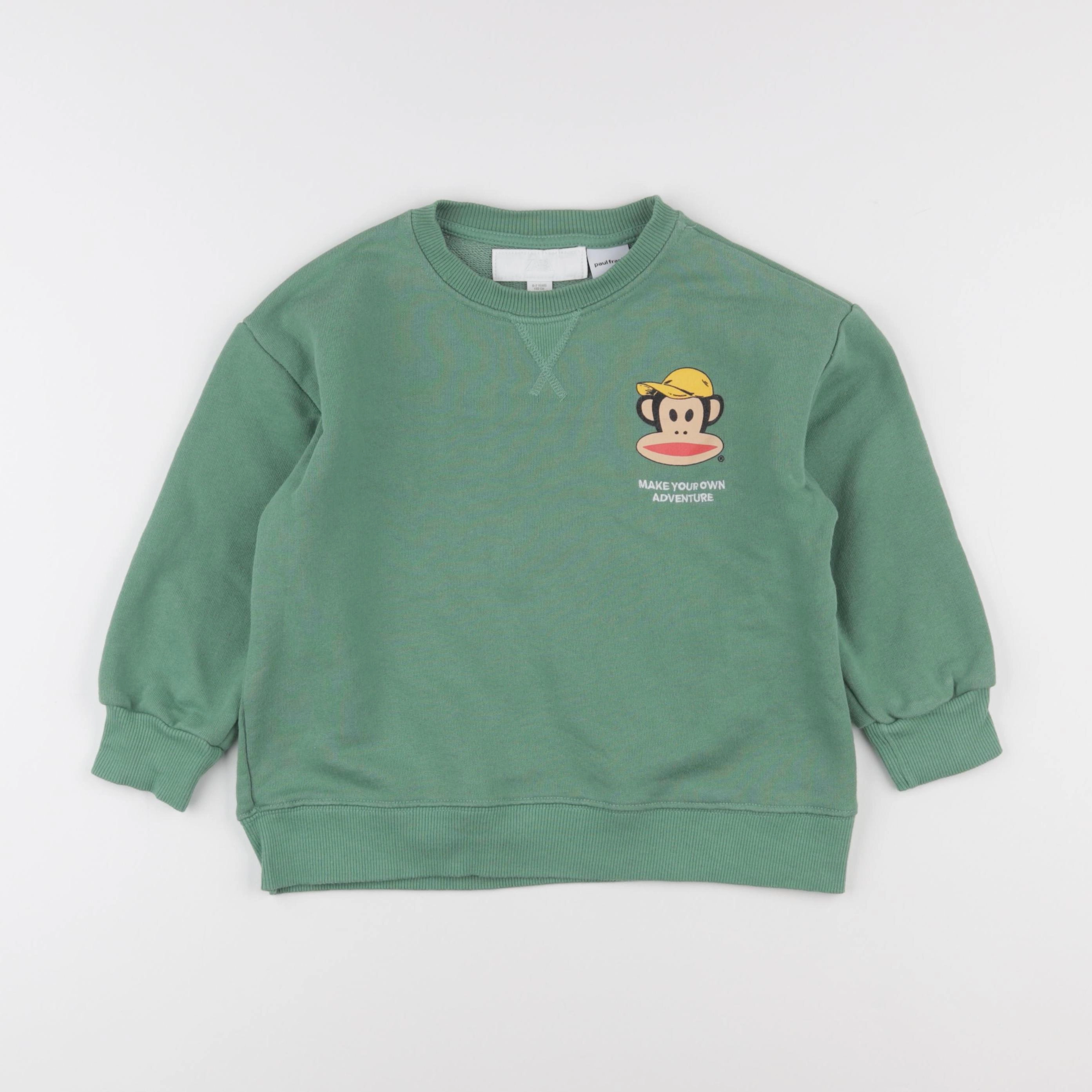Zara - sweat imprimé au dos vert - 6/7 ans