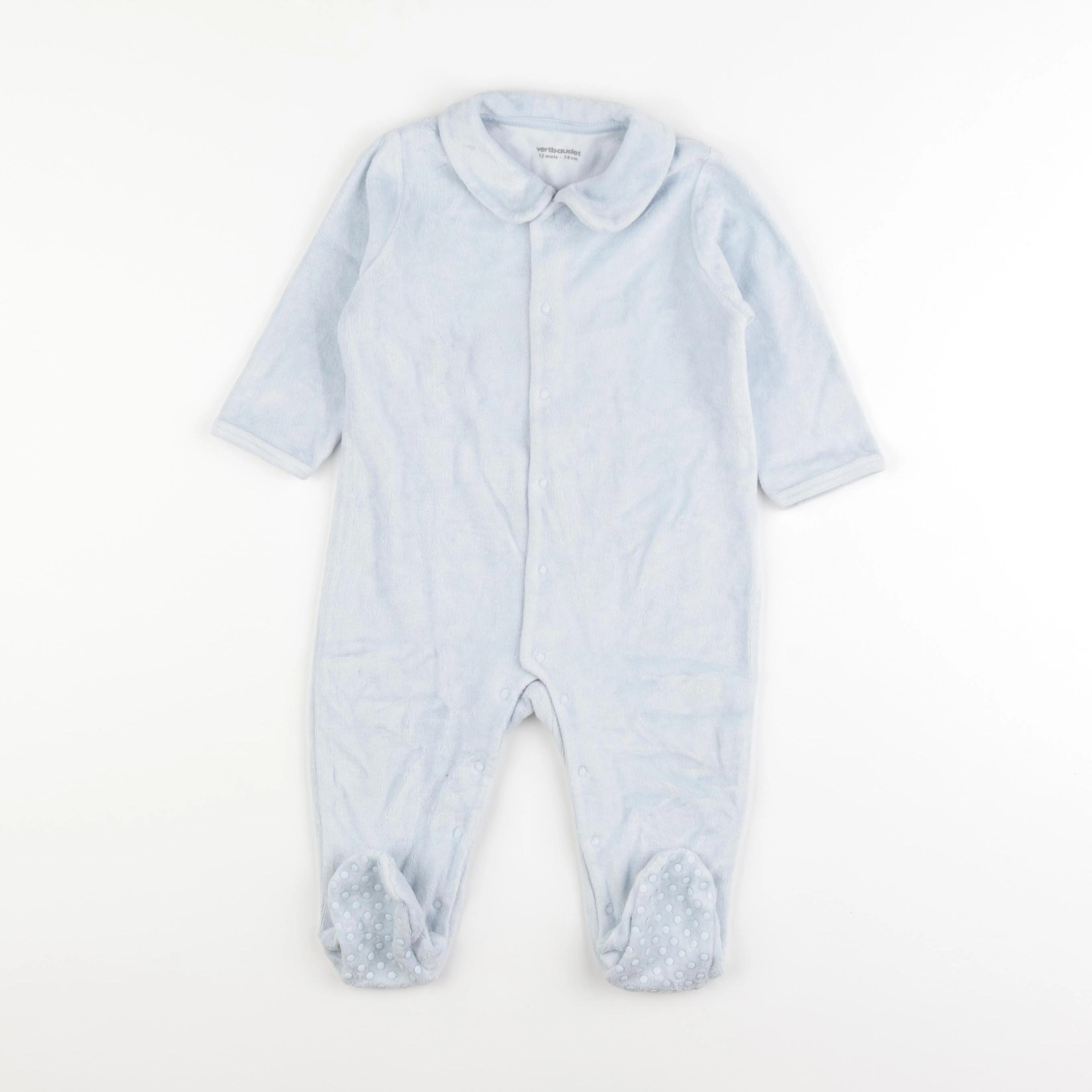 Vertbaudet - pyjama velours bleu - 12 mois