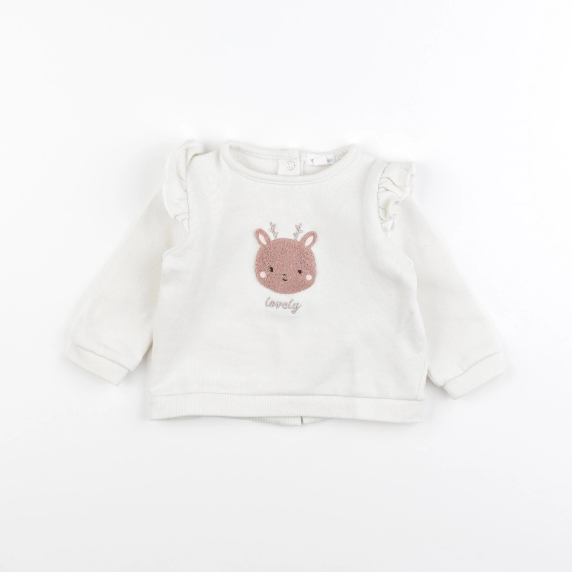 Vertbaudet - sweat beige - 6 mois