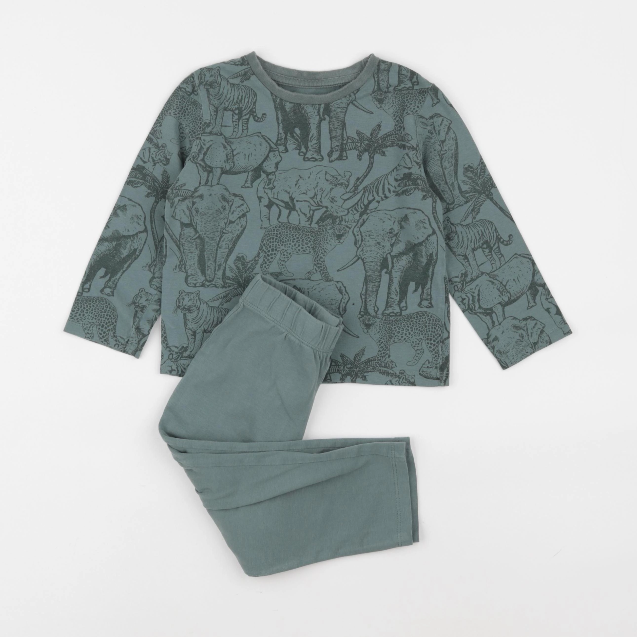 Vertbaudet - pyjama coton vert - 3 ans