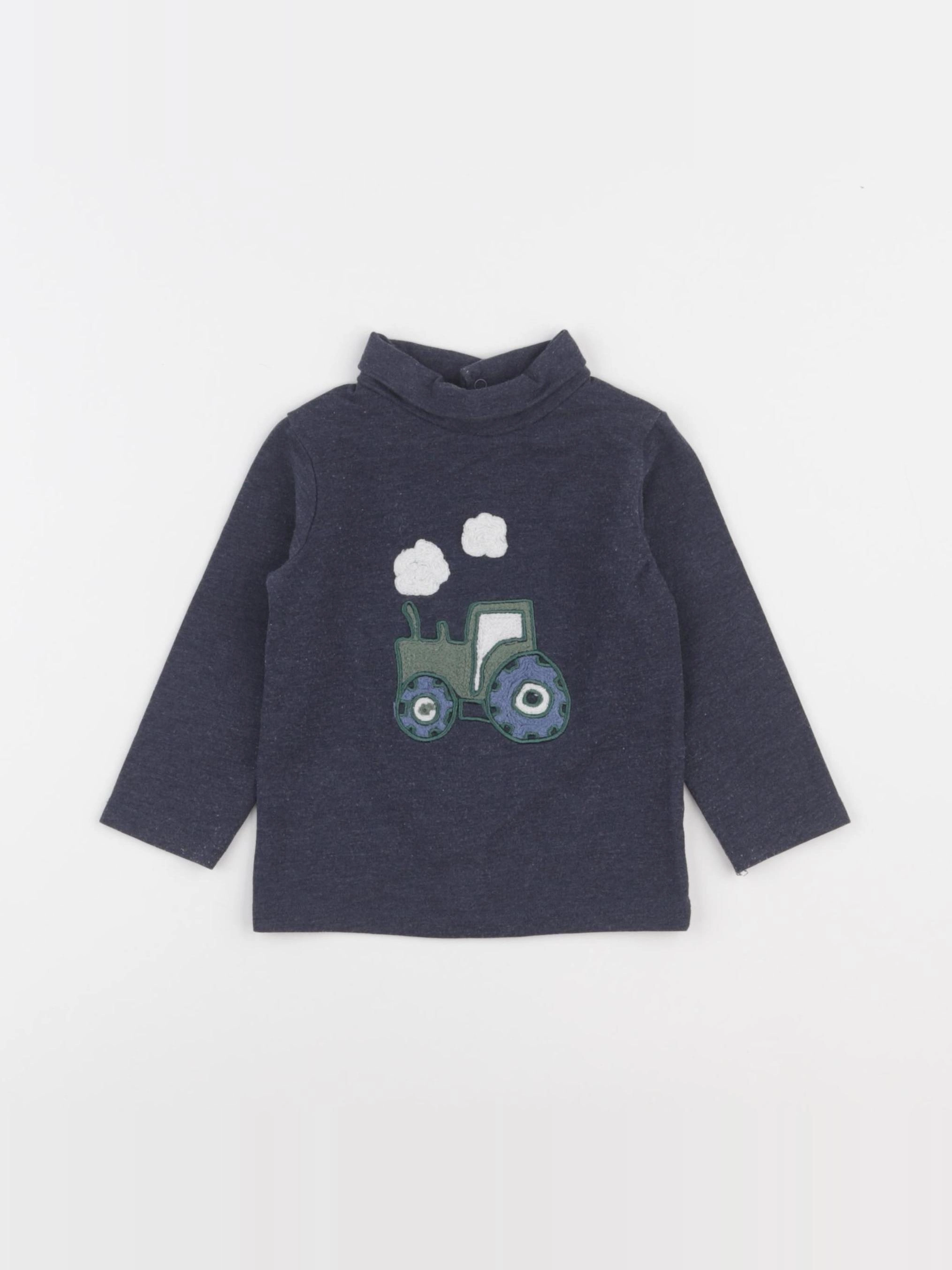 Vertbaudet - sous-pull bleu - 9 mois