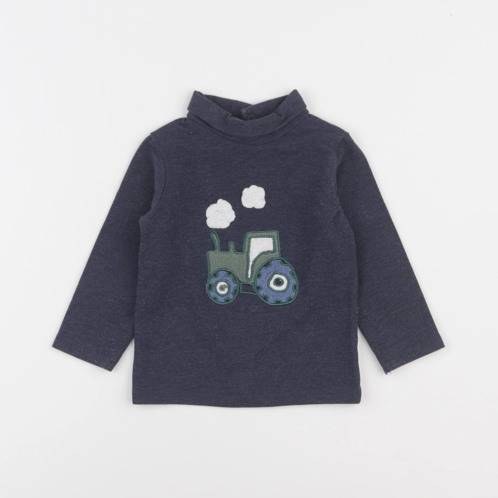 Vertbaudet - sous-pull bleu - 9 mois