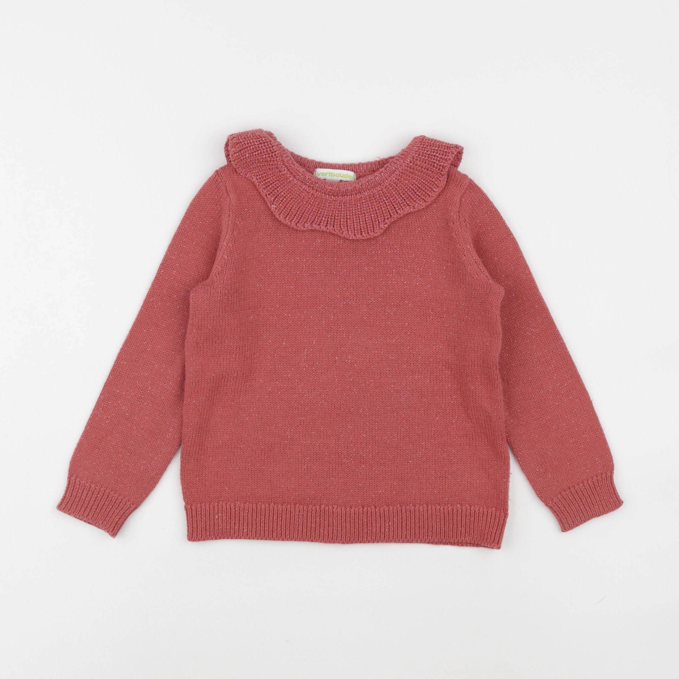 Vertbaudet - pull rose, or - 4 ans