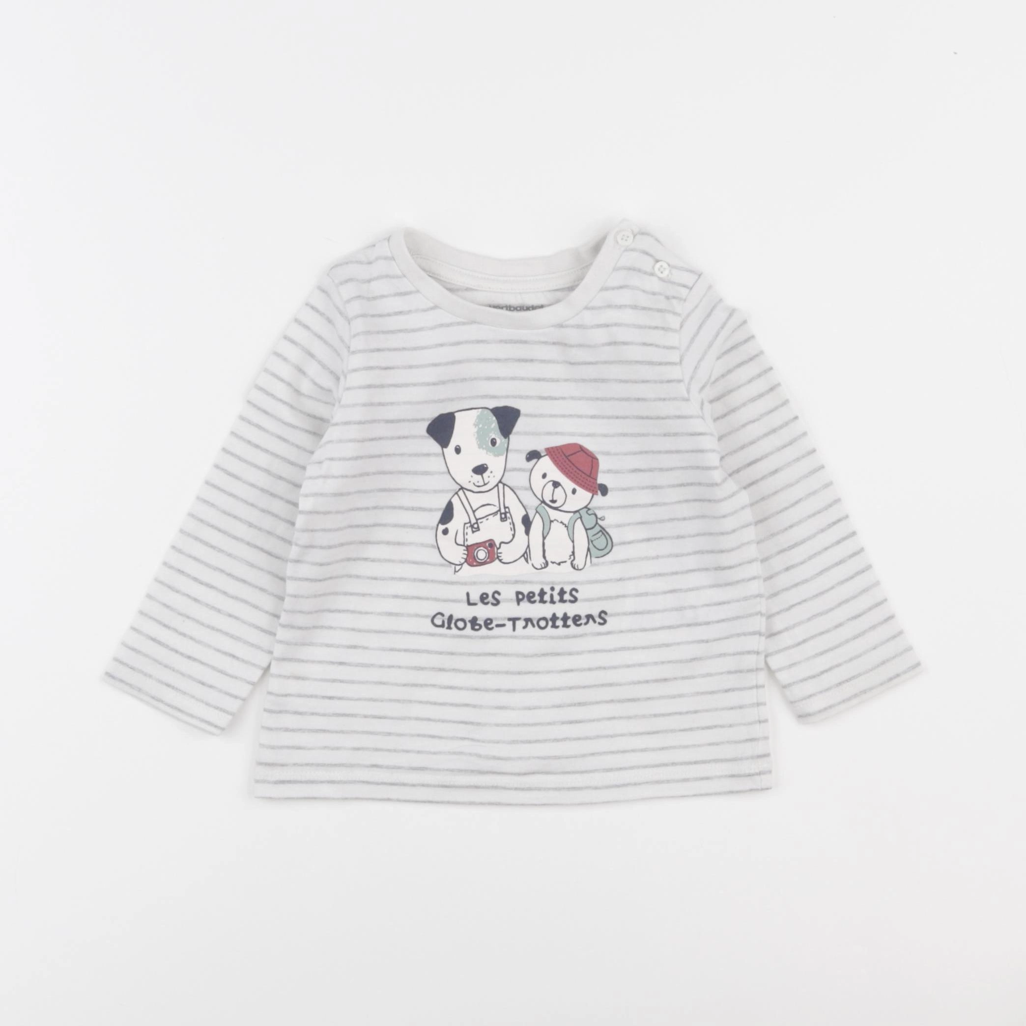 Vertbaudet - tee-shirt gris - 9 mois