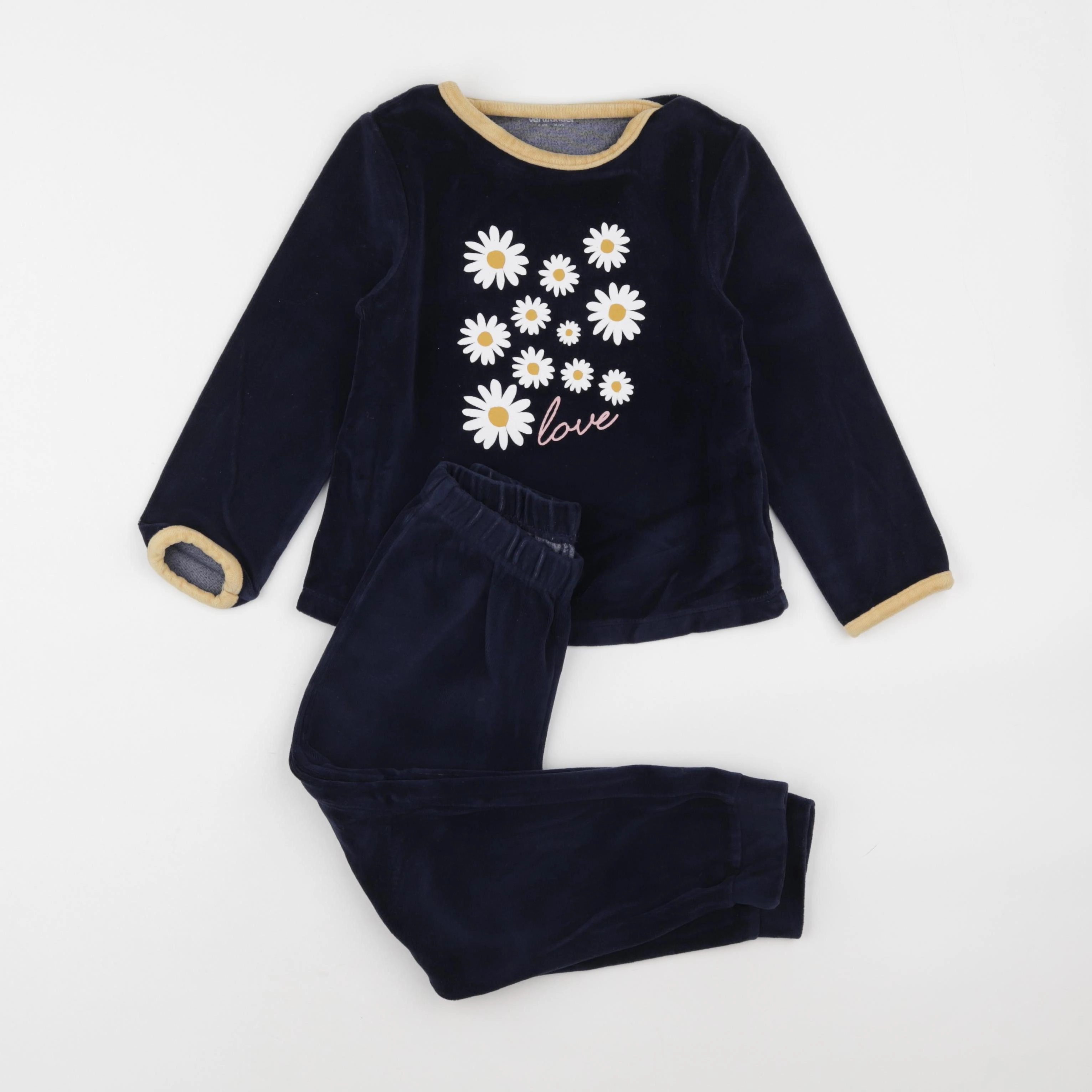 Vertbaudet - pyjama velours bleu - 6 ans