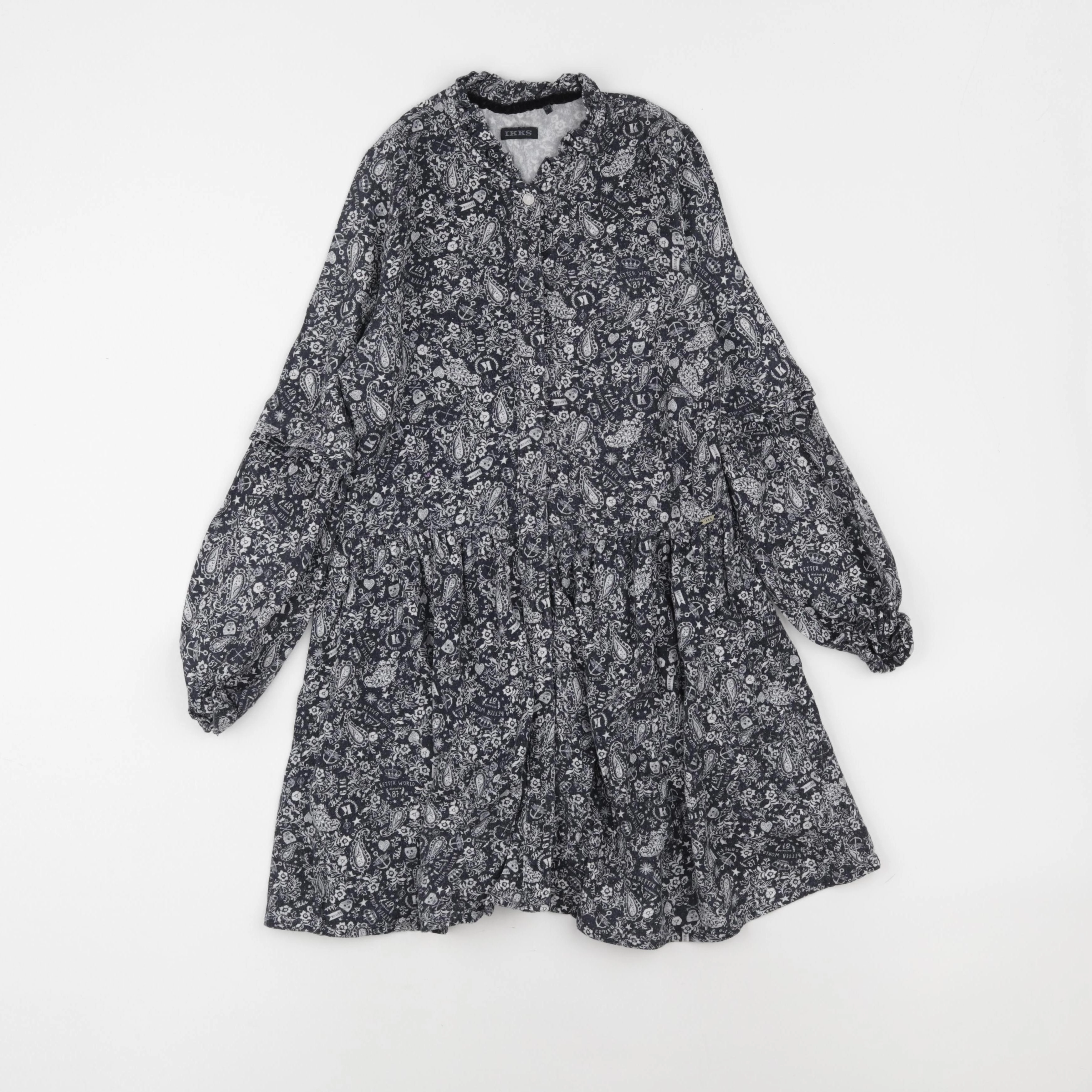 IKKS - robe bleu, blanc - 8 ans