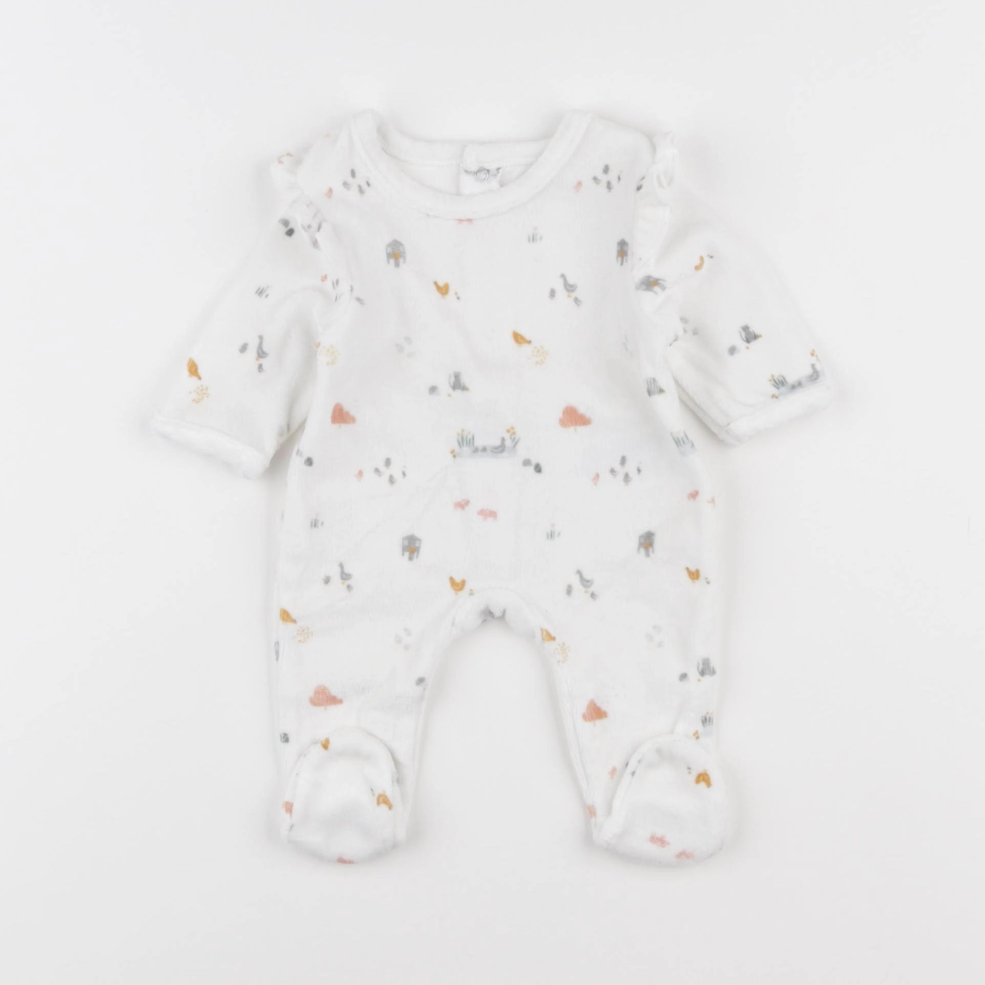 Vertbaudet - pyjama velours blanc - 0 mois