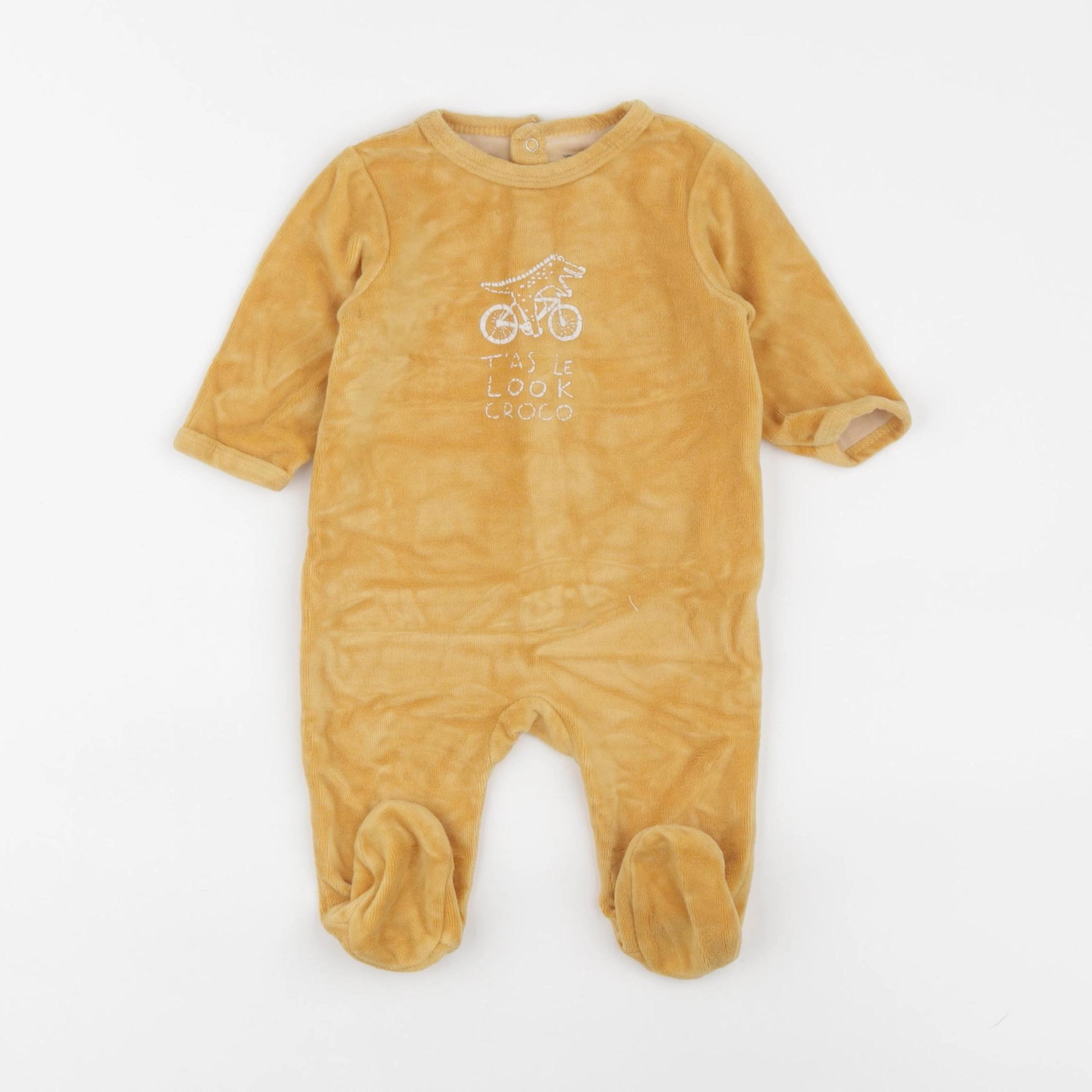 Vertbaudet - pyjama velours jaune - 3 mois