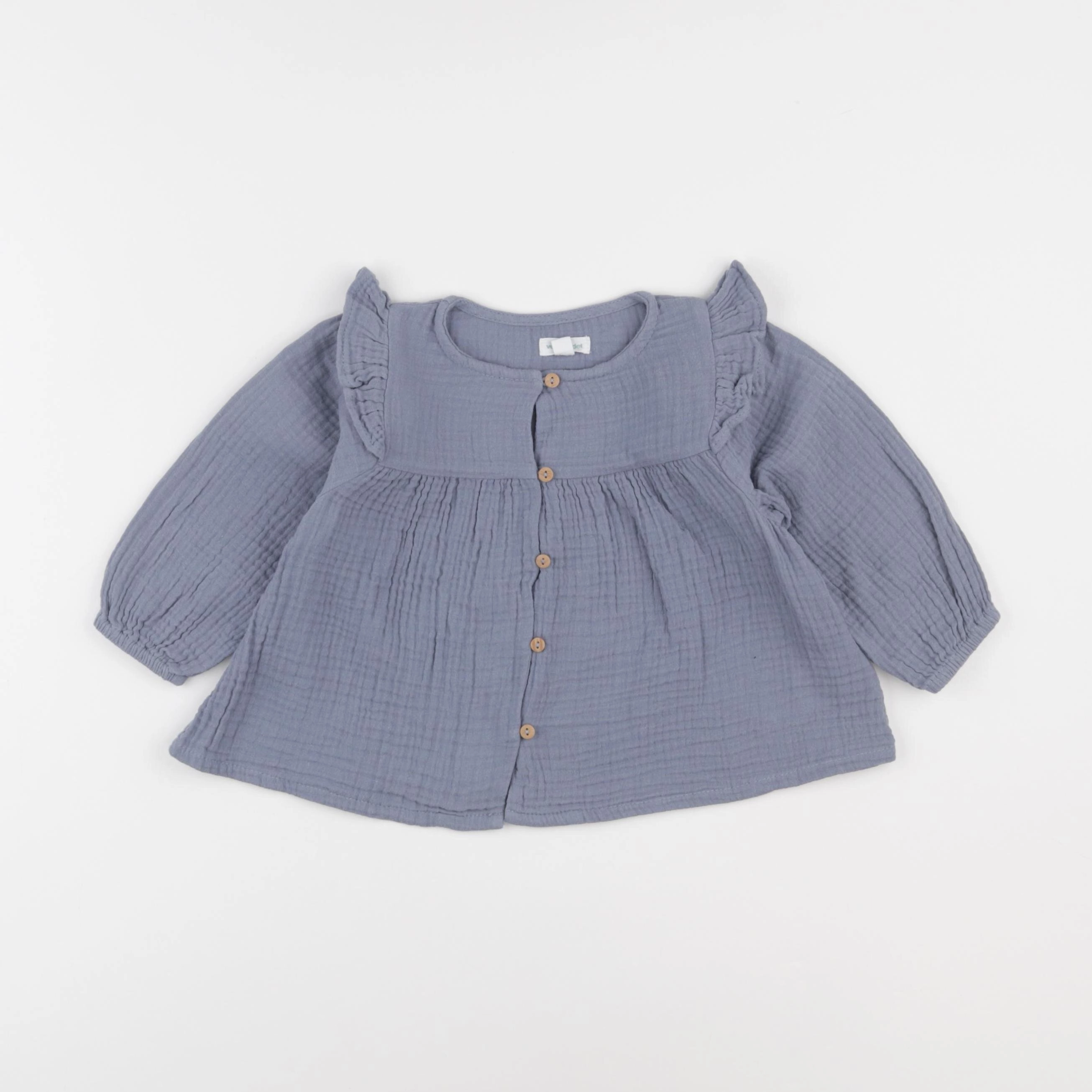 Vertbaudet - blouse bleu - 12 mois
