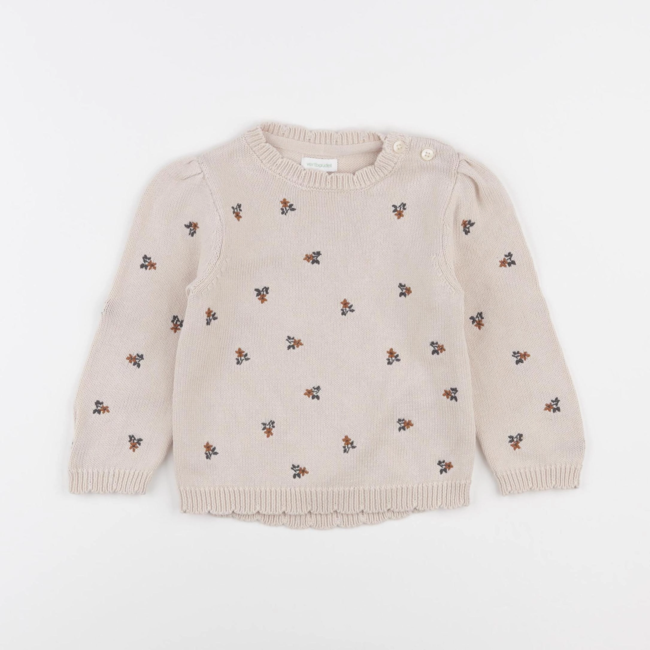 Vertbaudet - pull beige - 24 mois