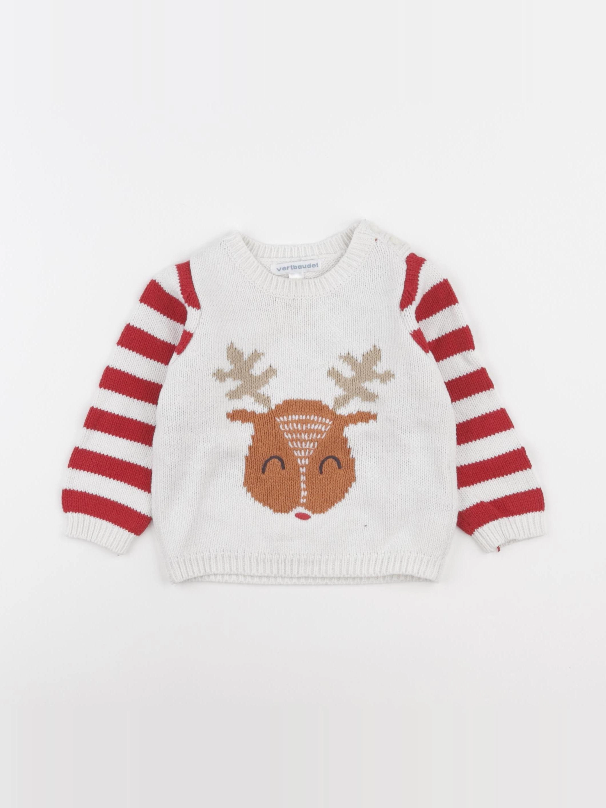 Vertbaudet - pull blanc - 18 mois