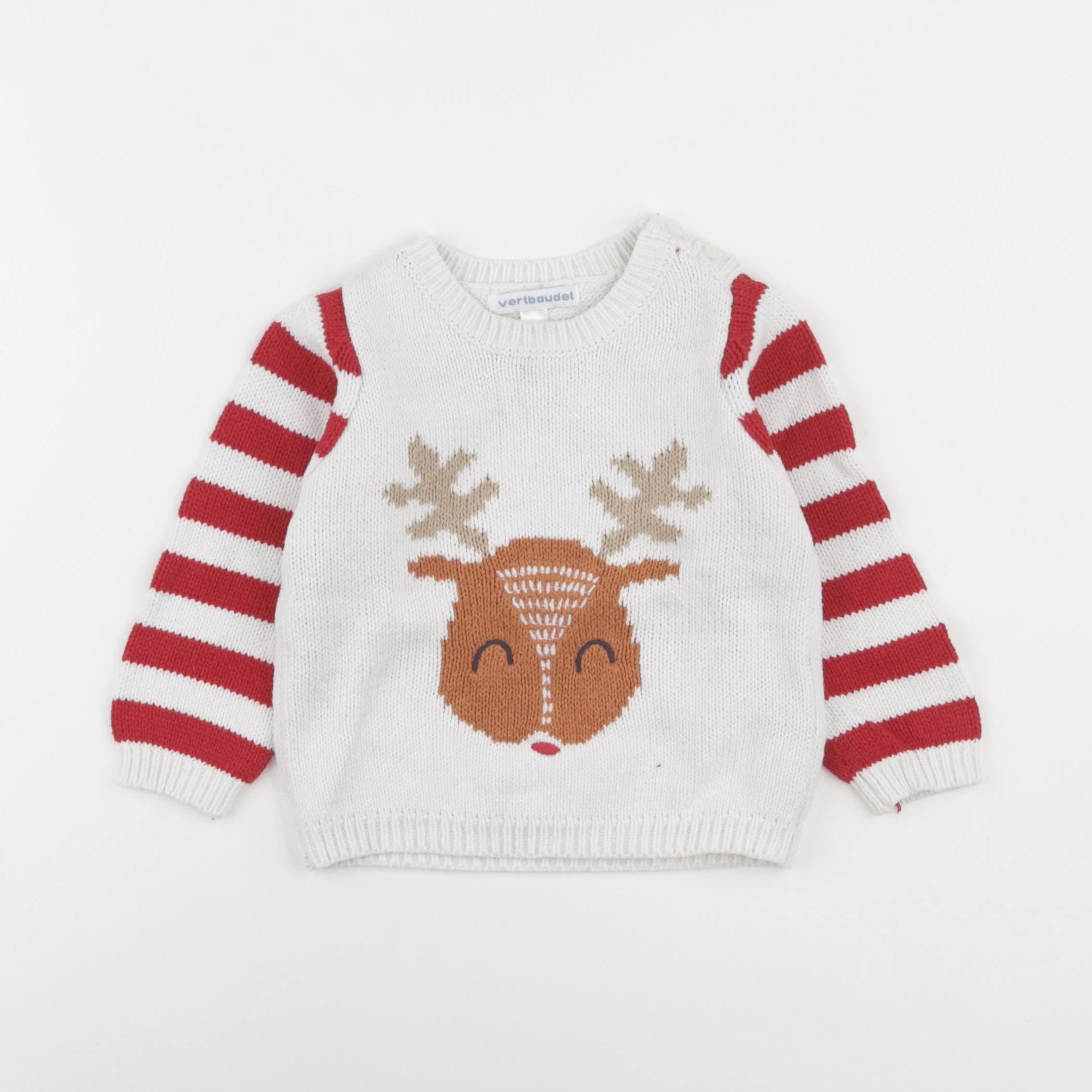 Vertbaudet - pull blanc - 18 mois