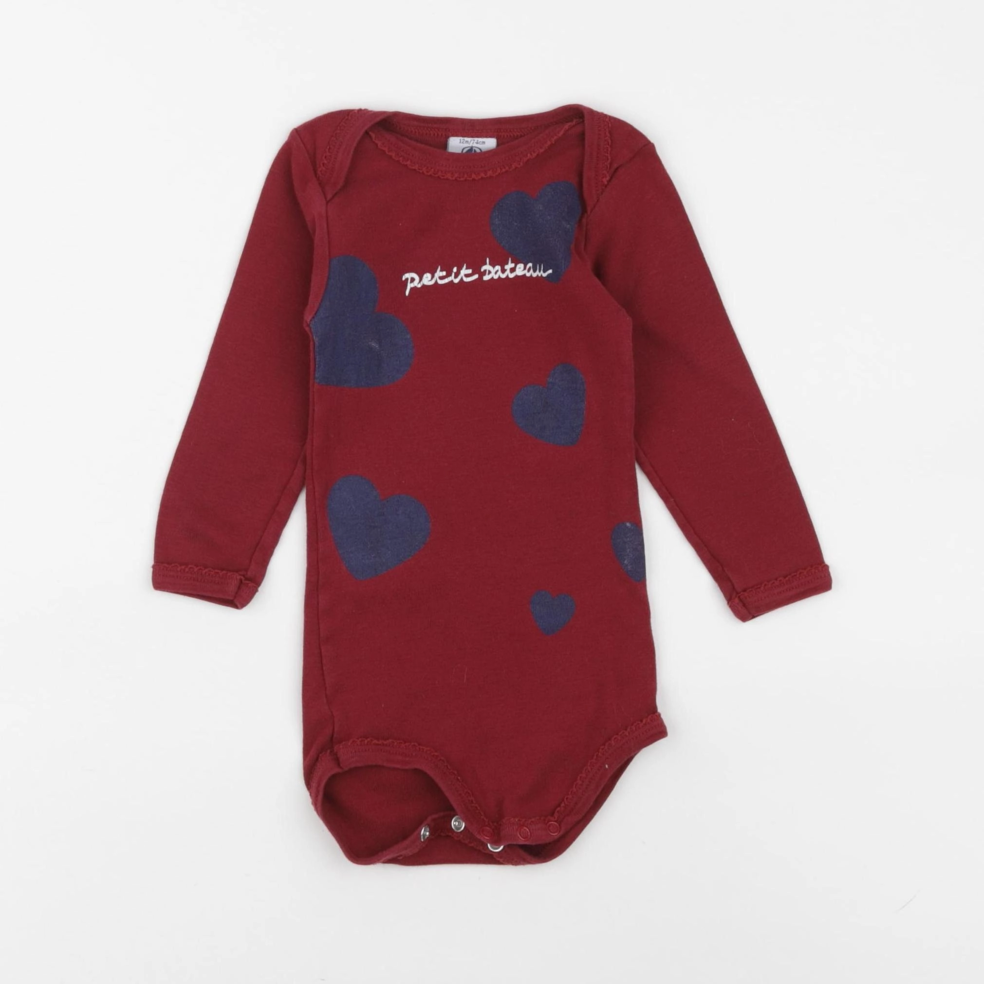 Petit Bateau - body rouge - 12 mois