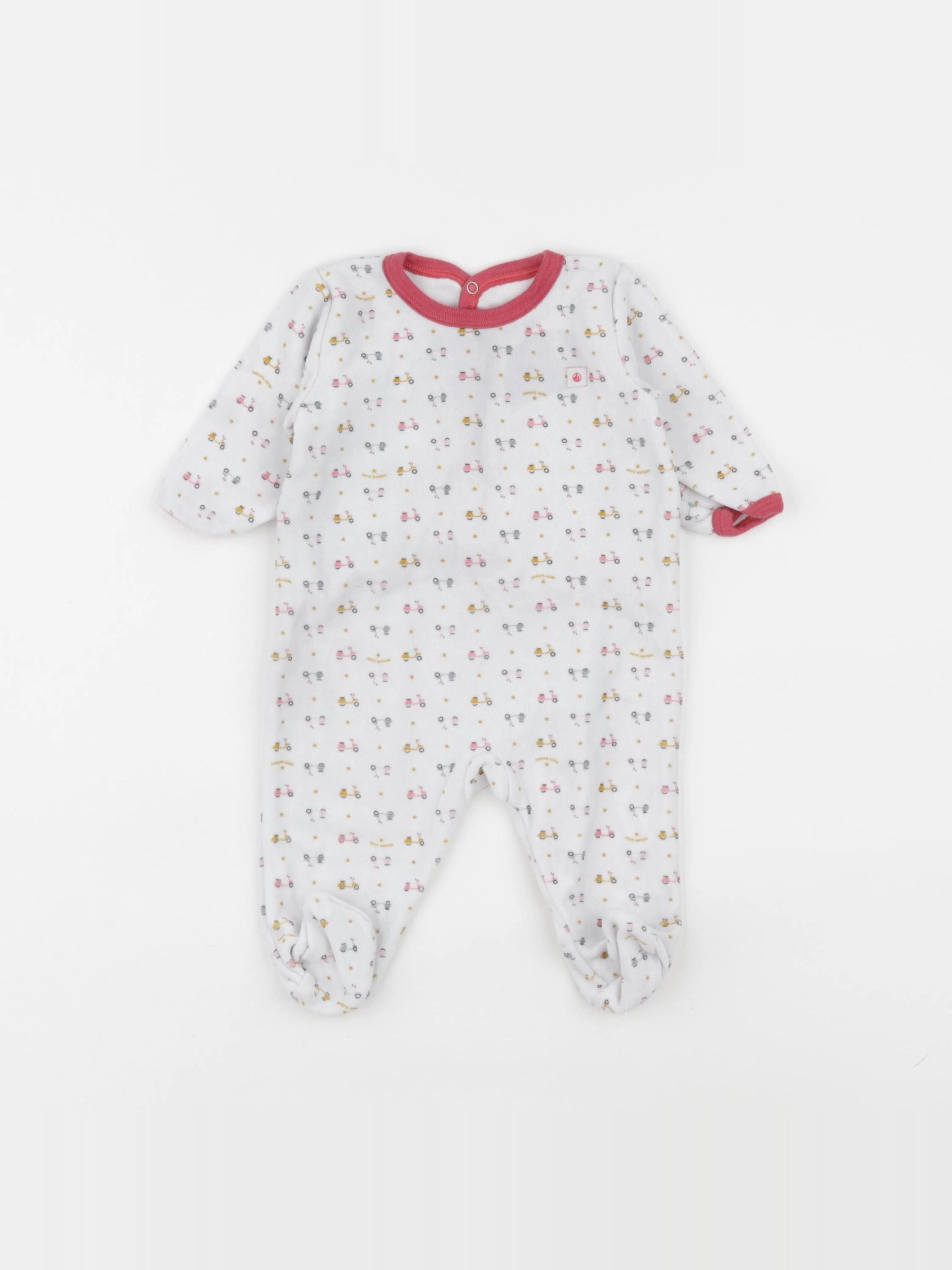 Petit Bateau - pyjama velours rose - 3 mois